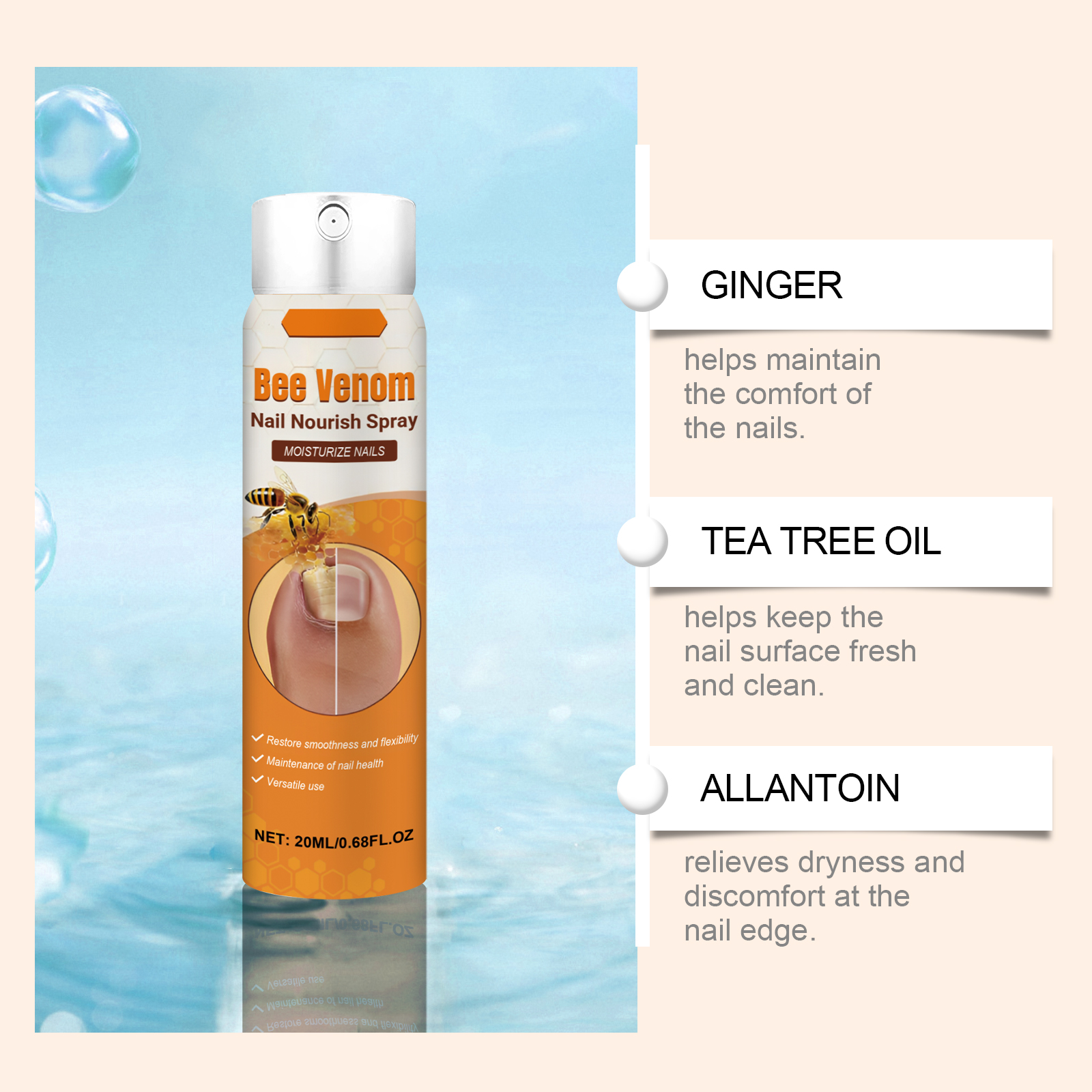 Nail Care Spray Daily Mild Nourishment Improve Nail Cuticle Cleansing Auxiliary Care Nails