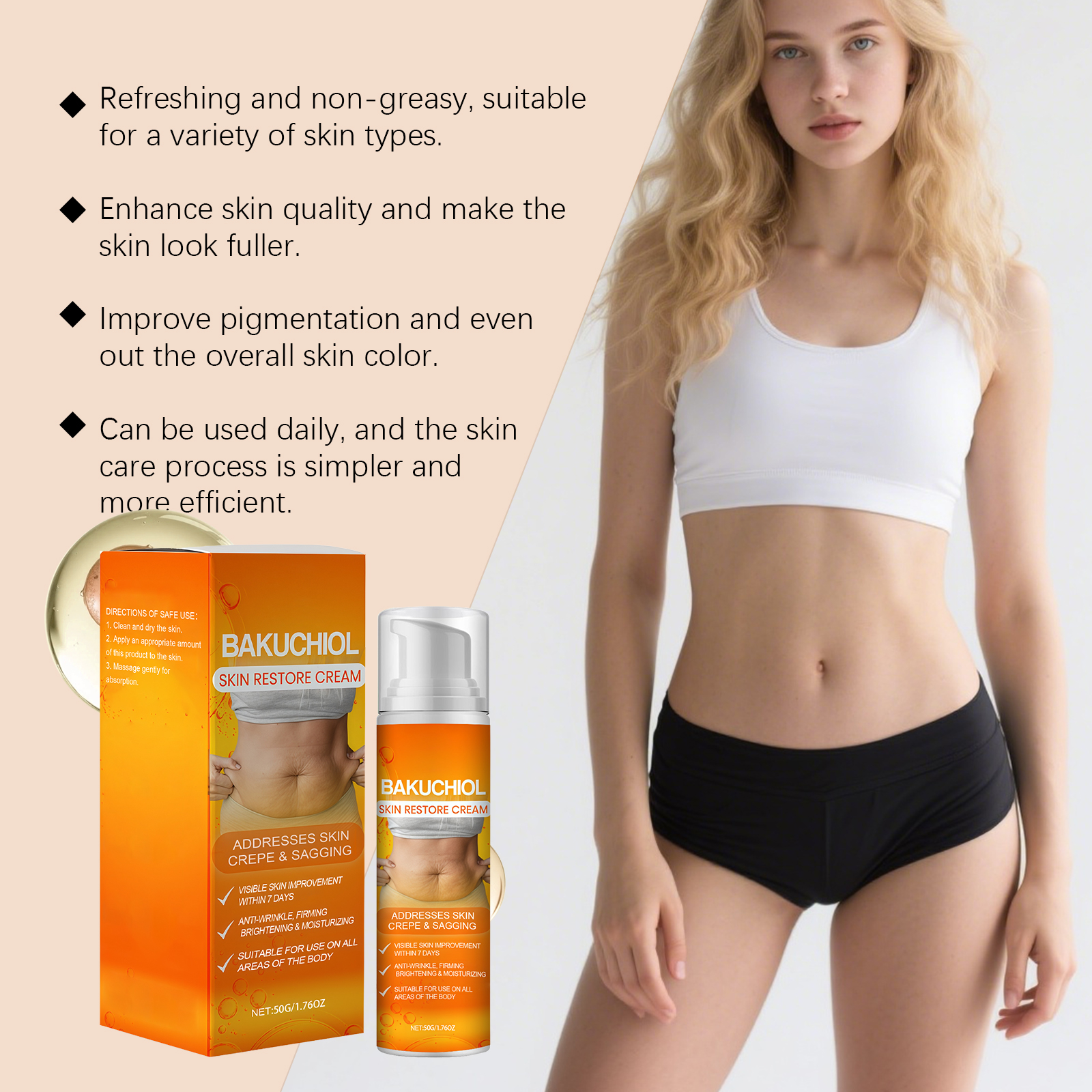 Skin Elastic Care Cream Moisturizing Transparent Sodium Hyaluronate Brightening Neck Body Skin Tender