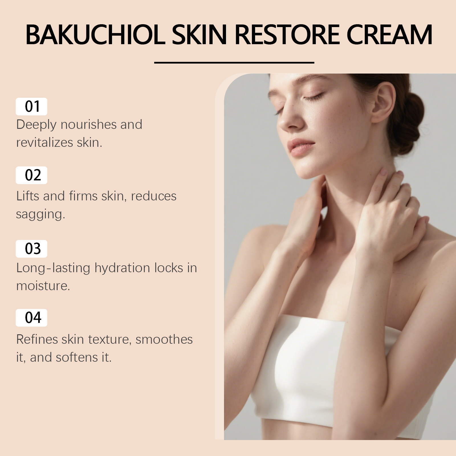 Skin Elastic Care Cream Moisturizing Transparent Sodium Hyaluronate Brightening Neck Body Skin Tender