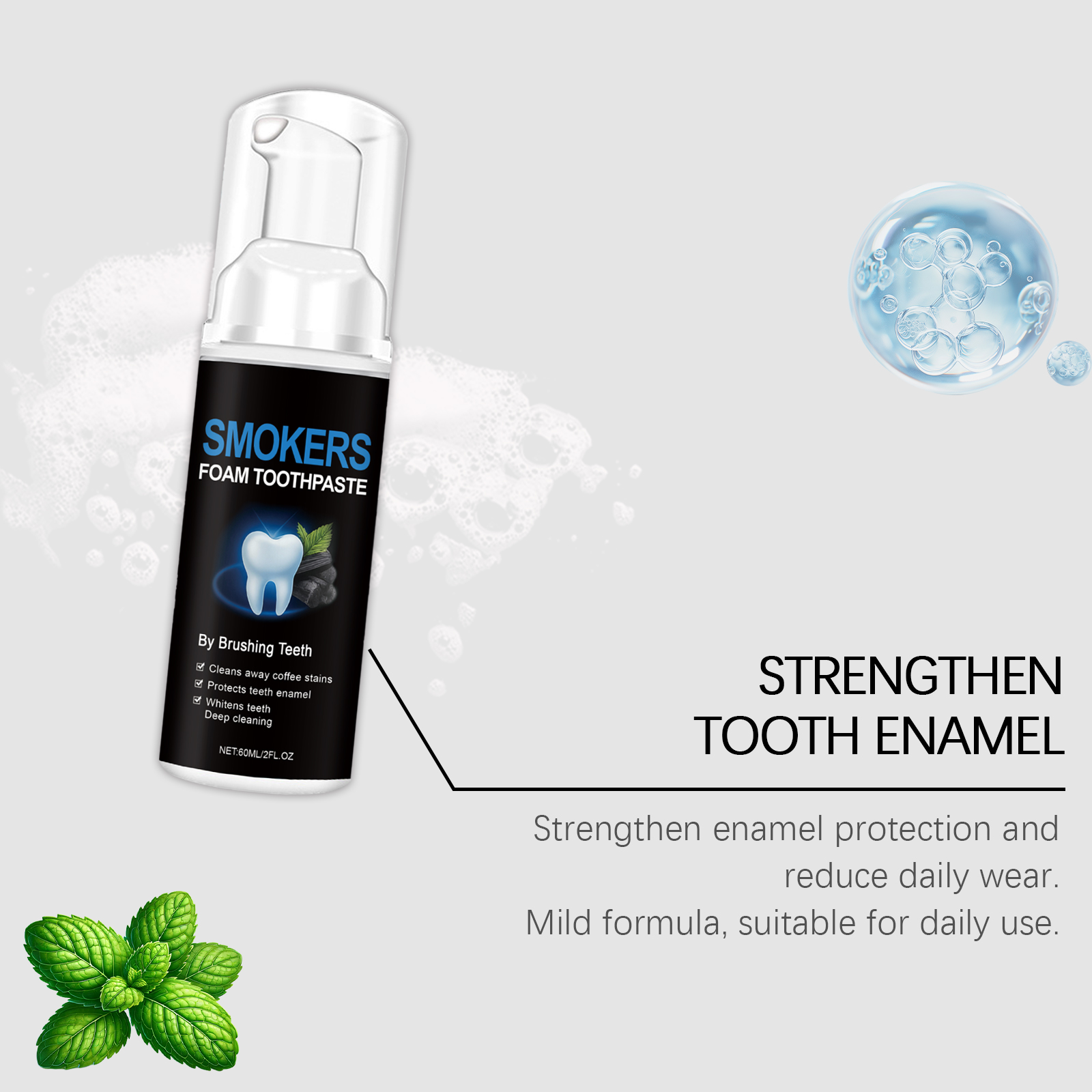 Teeth Cleaning Mousse Gentle Cleansing Foam Stain Removal Tooth Surface Fresh Comfort Clean Convenient Dental Care