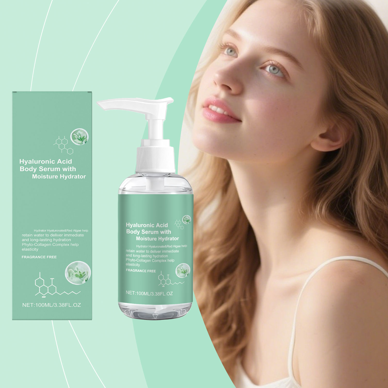 Hyaluronic Acid Body Essence Liquid Mild Nourish Elastic Smooth Skin Refreshing Texture Moisturizing Care