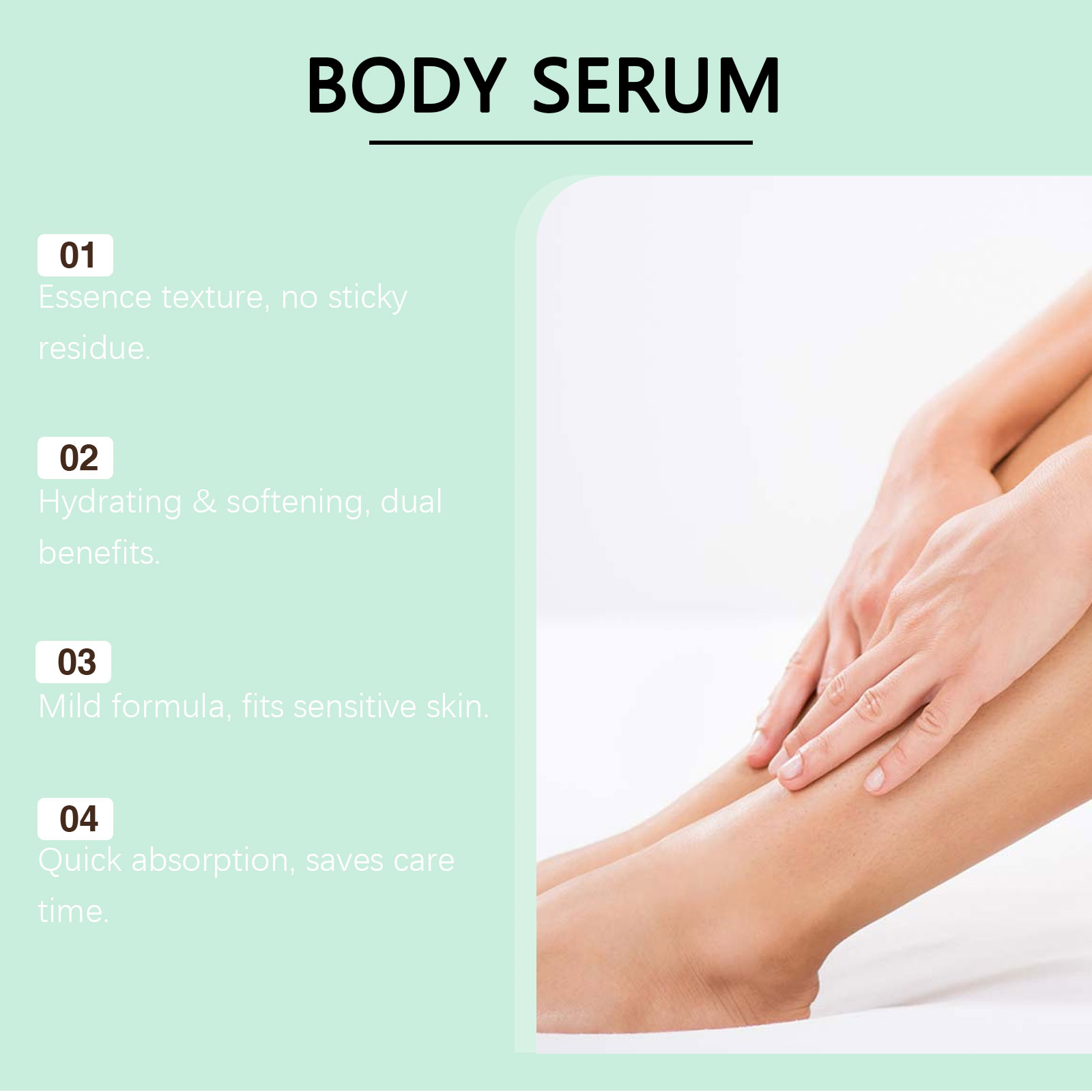 Hyaluronic Acid Body Essence Liquid Mild Nourish Elastic Smooth Skin Refreshing Texture Moisturizing Care