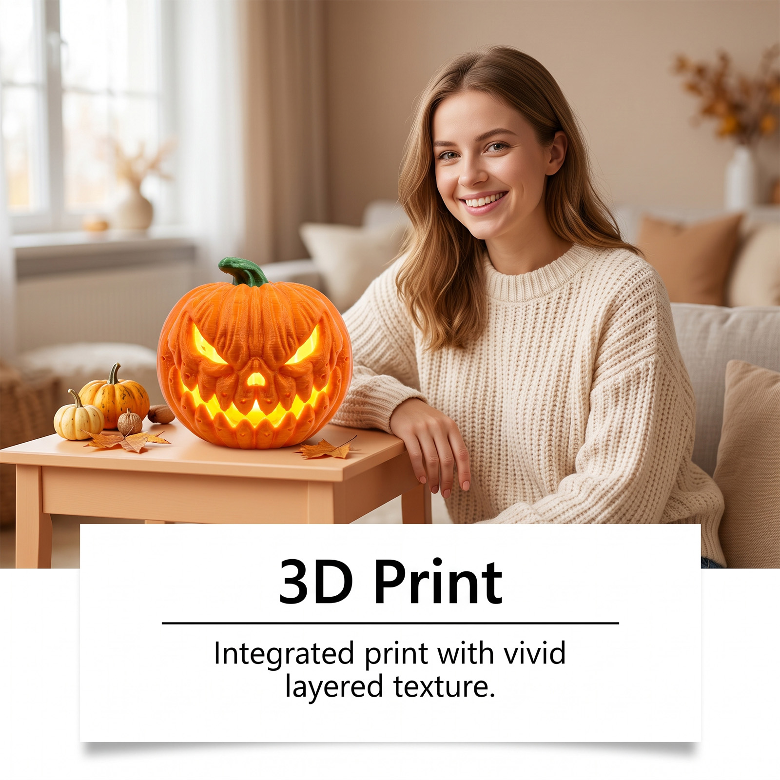Glowing Pumpkin Lamp Interesting Simulation Appearance Halloween Festival Party Multi Scene Applicable Layout Decoration Prop