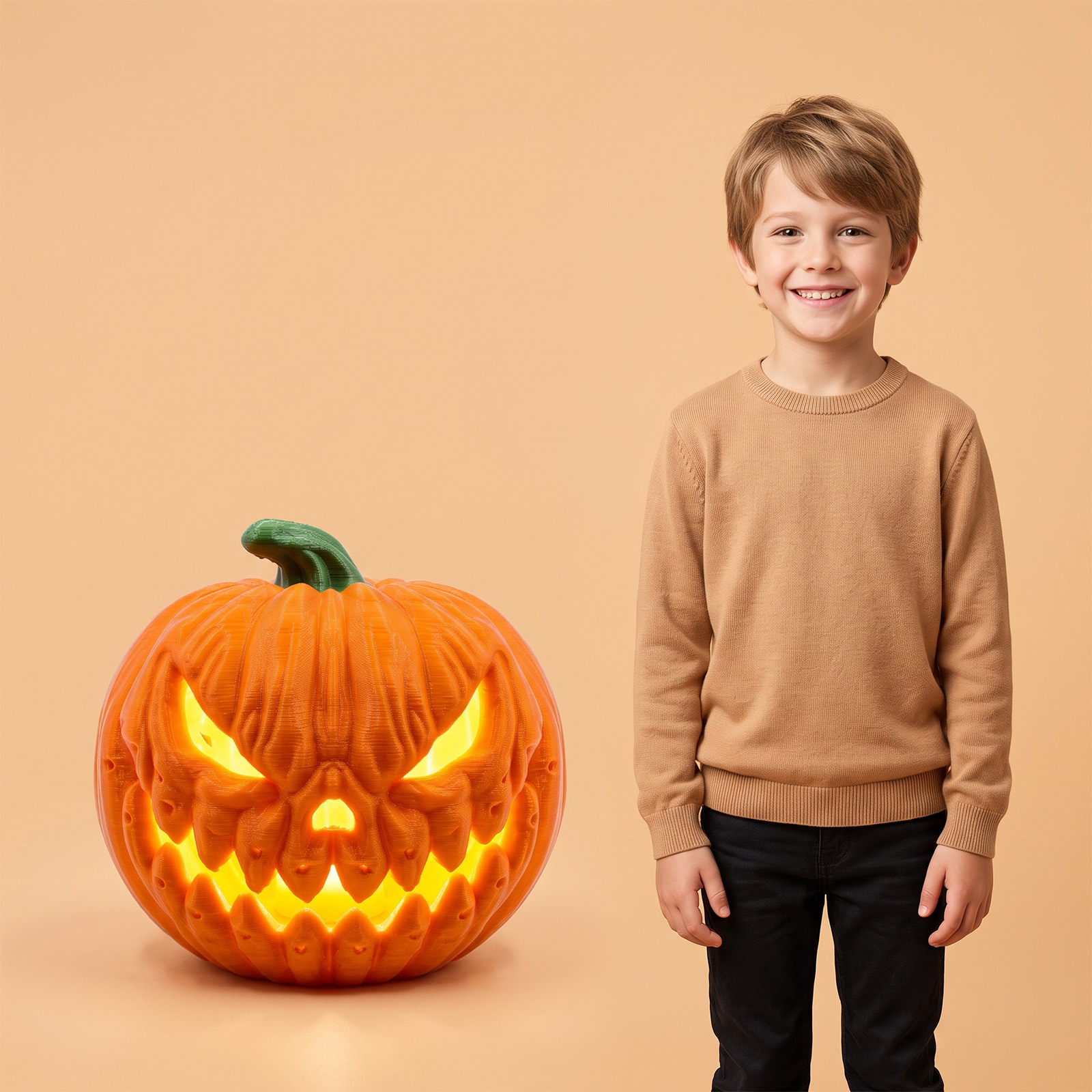 Glowing Pumpkin Lamp Interesting Simulation Appearance Halloween Festival Party Multi Scene Applicable Layout Decoration Prop