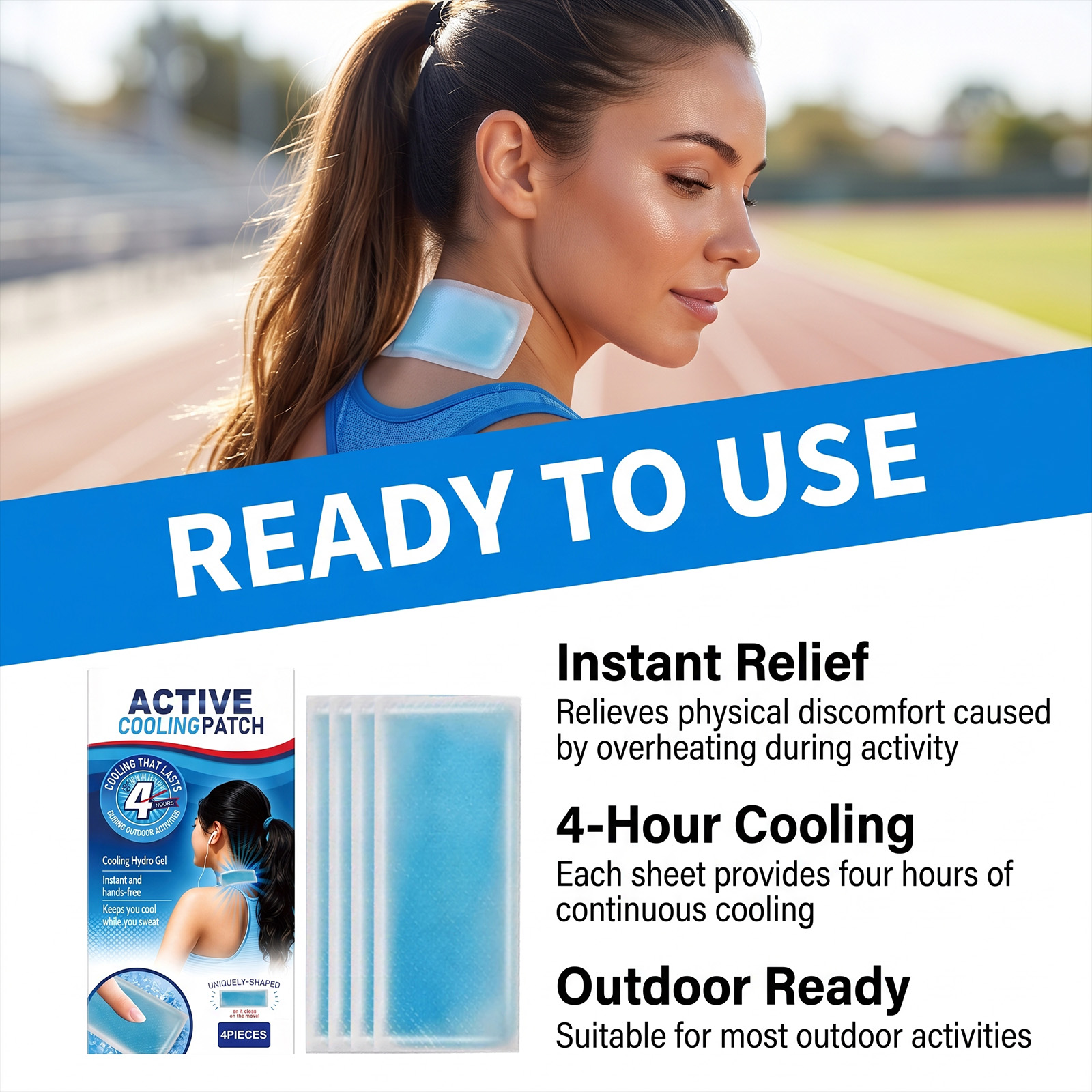 Body Cooling Patch Daily Sports Summer Outdoor Cold Compress Physical Cooling Breathable Thin Portable Sticker