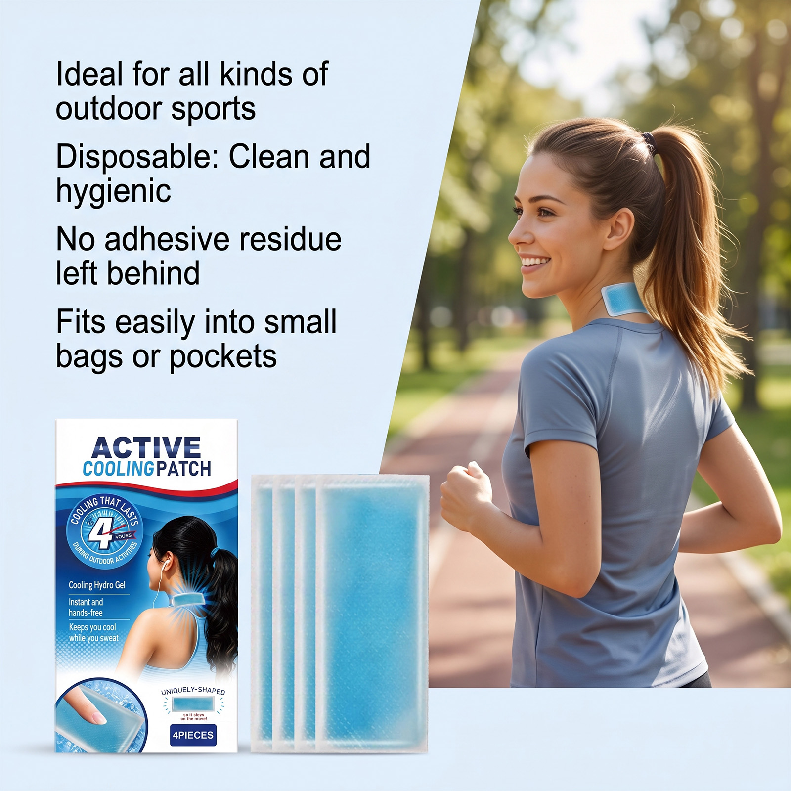Body Cooling Patch Daily Sports Summer Outdoor Cold Compress Physical Cooling Breathable Thin Portable Sticker