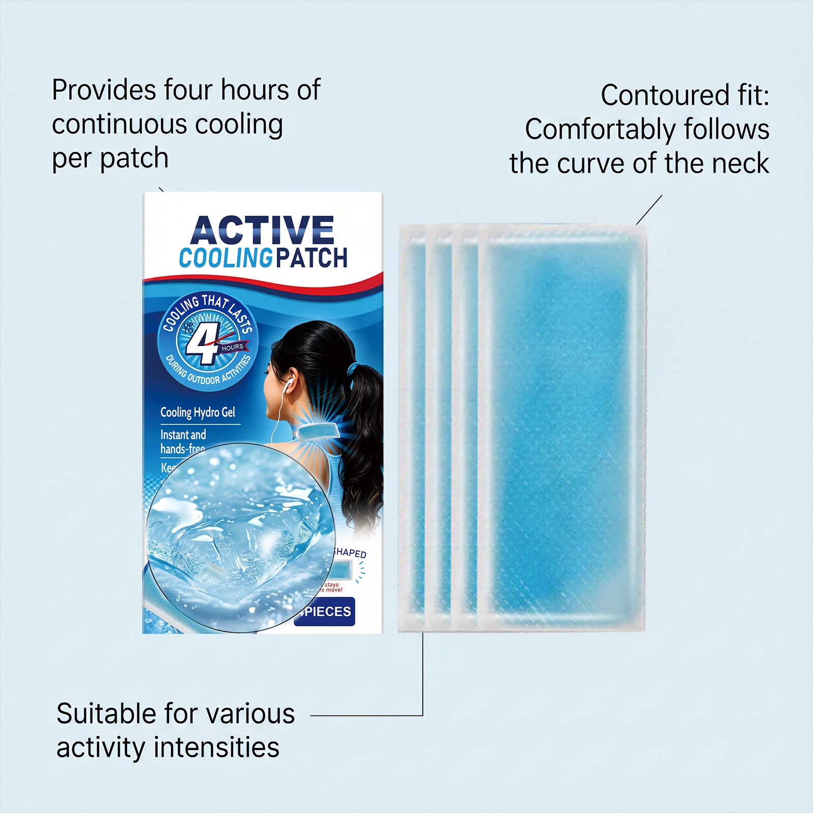 Body Cooling Patch Daily Sports Summer Outdoor Cold Compress Physical Cooling Breathable Thin Portable Sticker