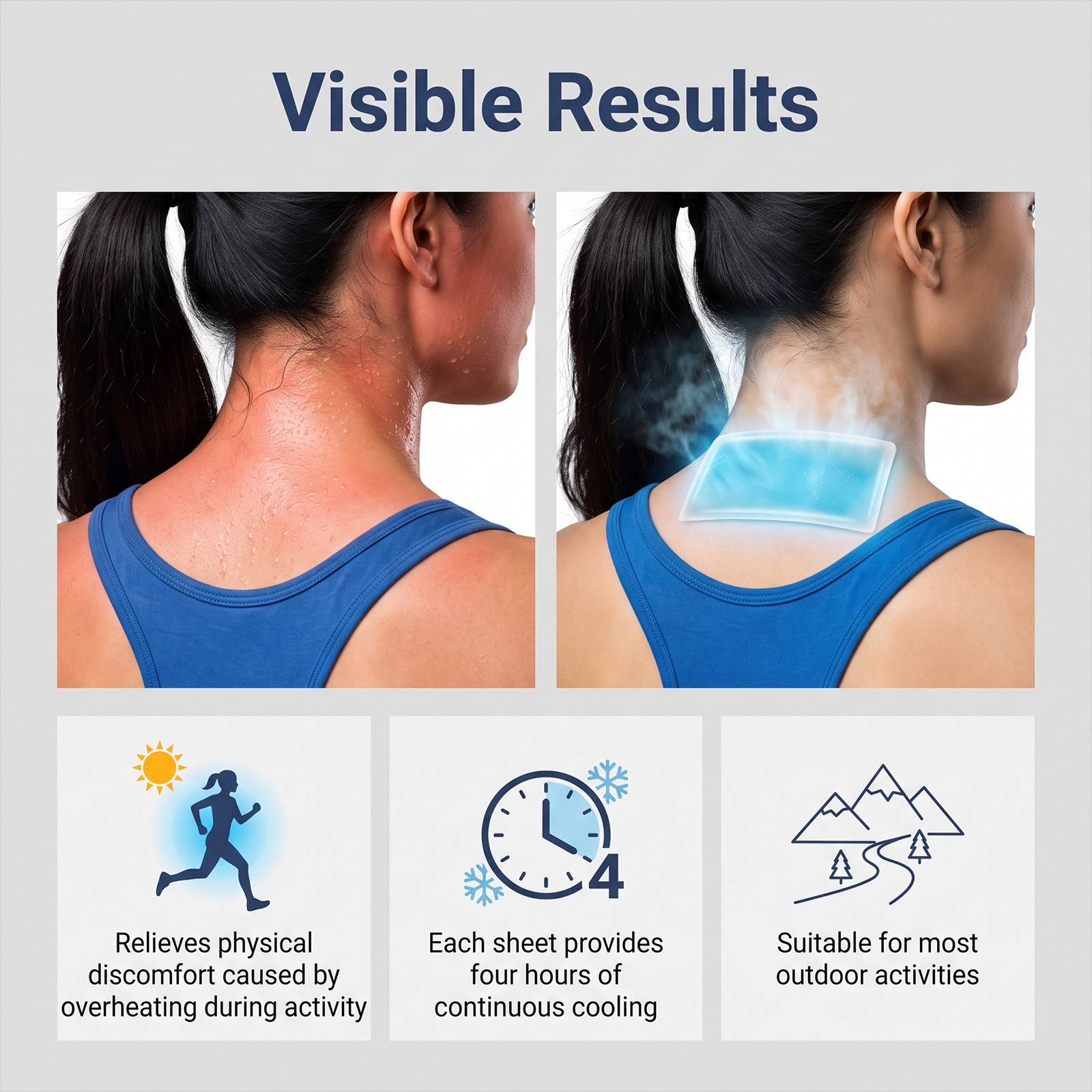 Body Cooling Patch Daily Sports Summer Outdoor Cold Compress Physical Cooling Breathable Thin Portable Sticker