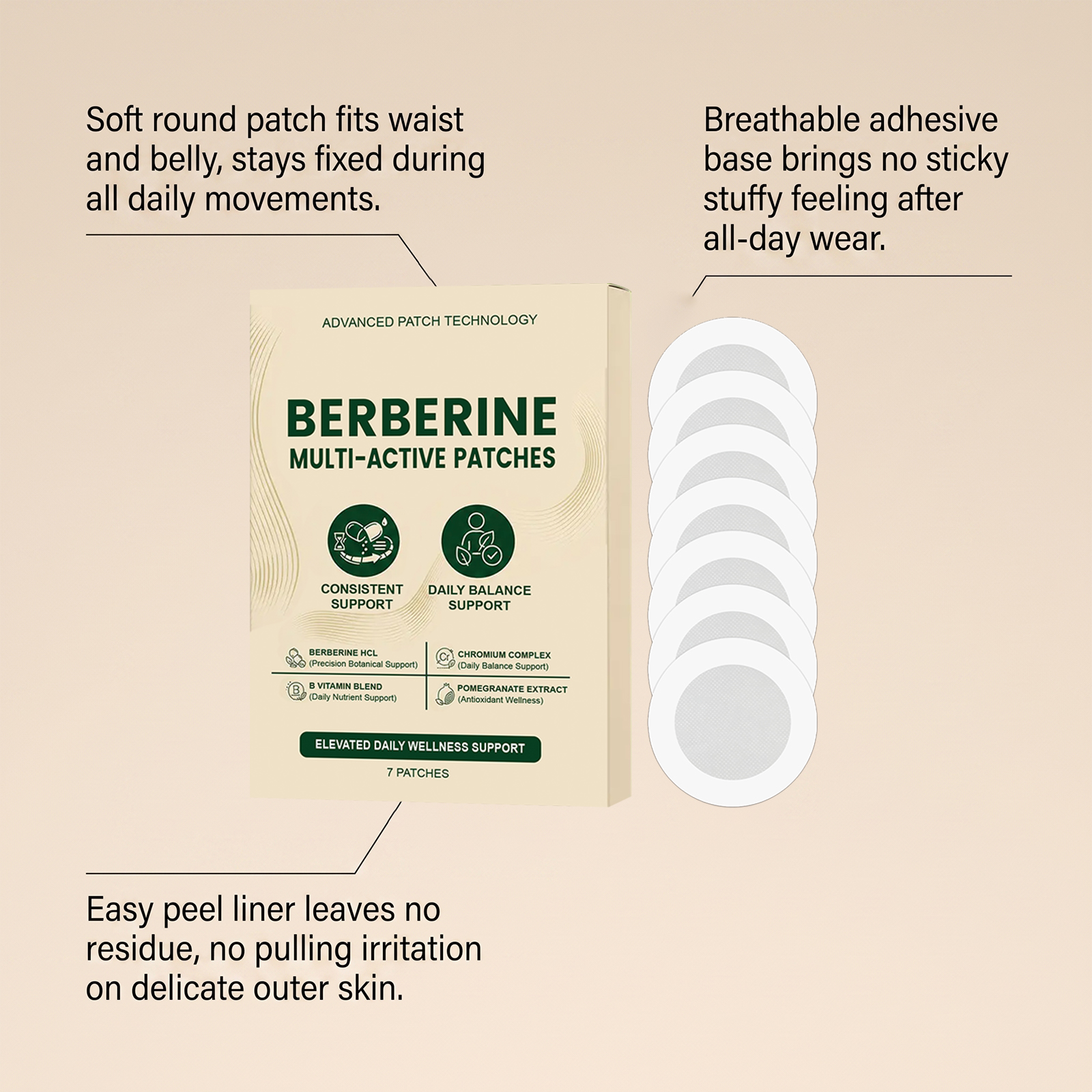 Body Care Patch Mild Nurture Skin Multi Effect Comfort Skin Friendly Natural Portable Body Treatment Patch
