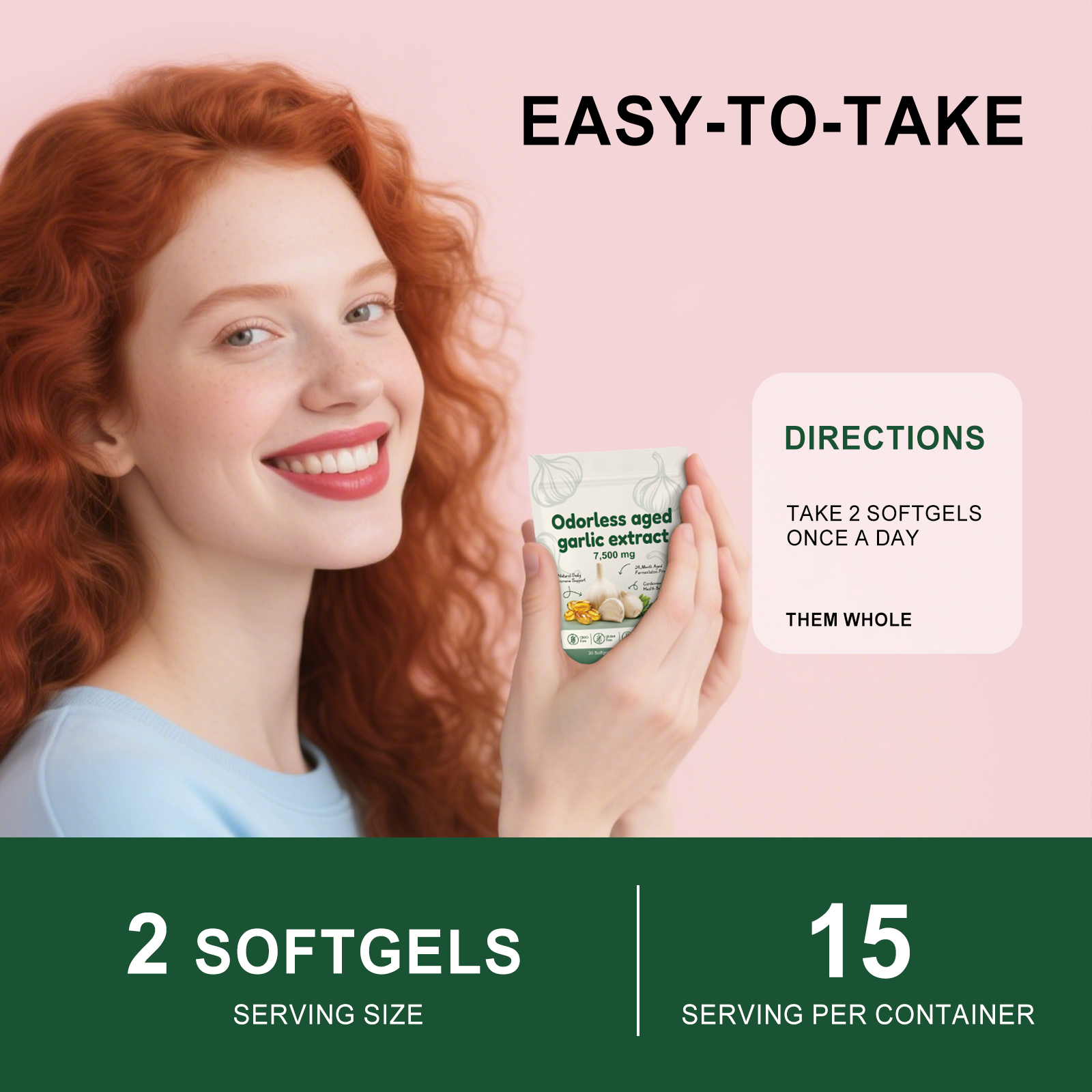 Garlic Vitality Support Capsules Daily Nutritional Dietary Supplement Mild Formula Body Convenient Care Capsule