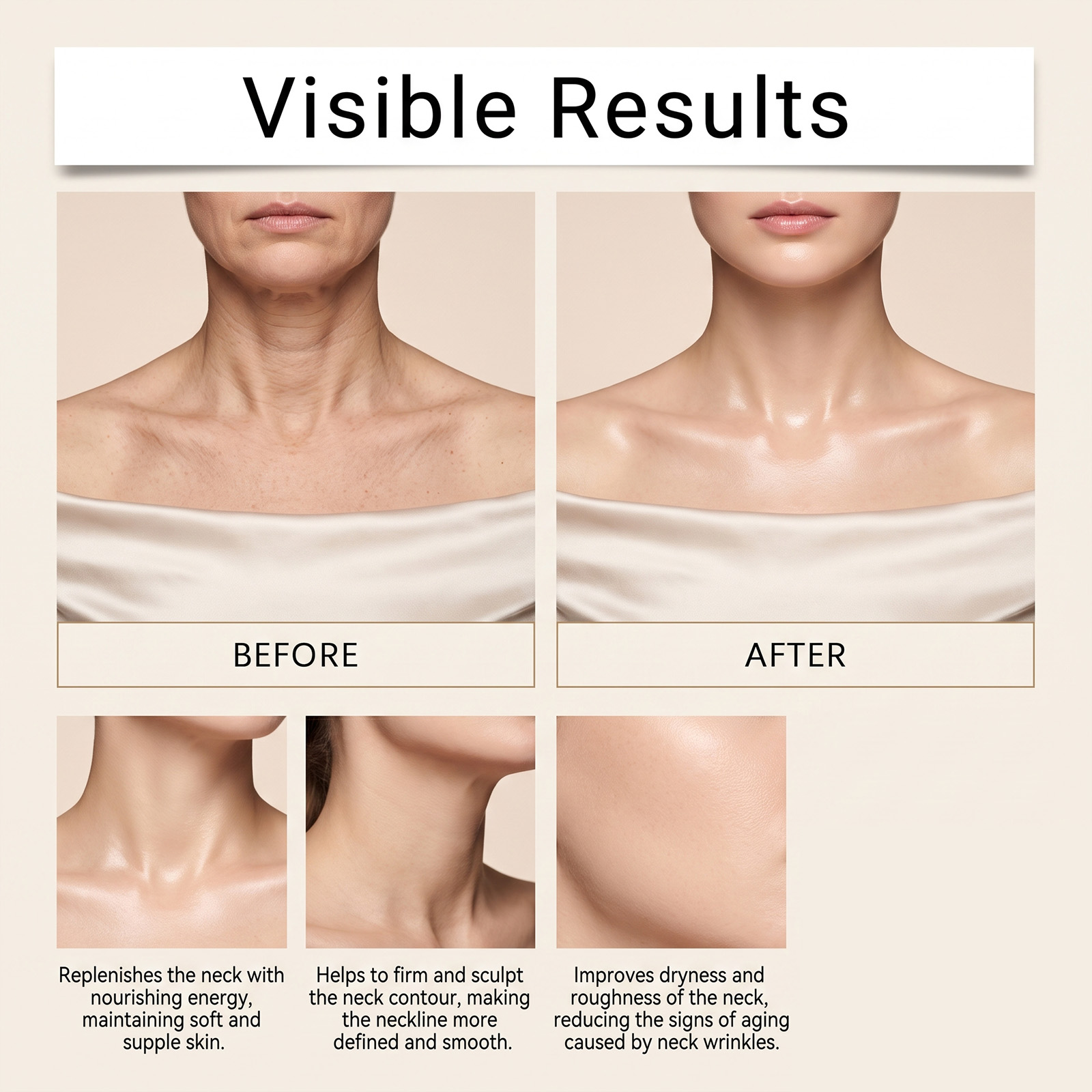 Neck Moisturizing Cream Gentle Formula Delicate Nourish Daily Hydrate Elastic Smooth Neck Skin Contour