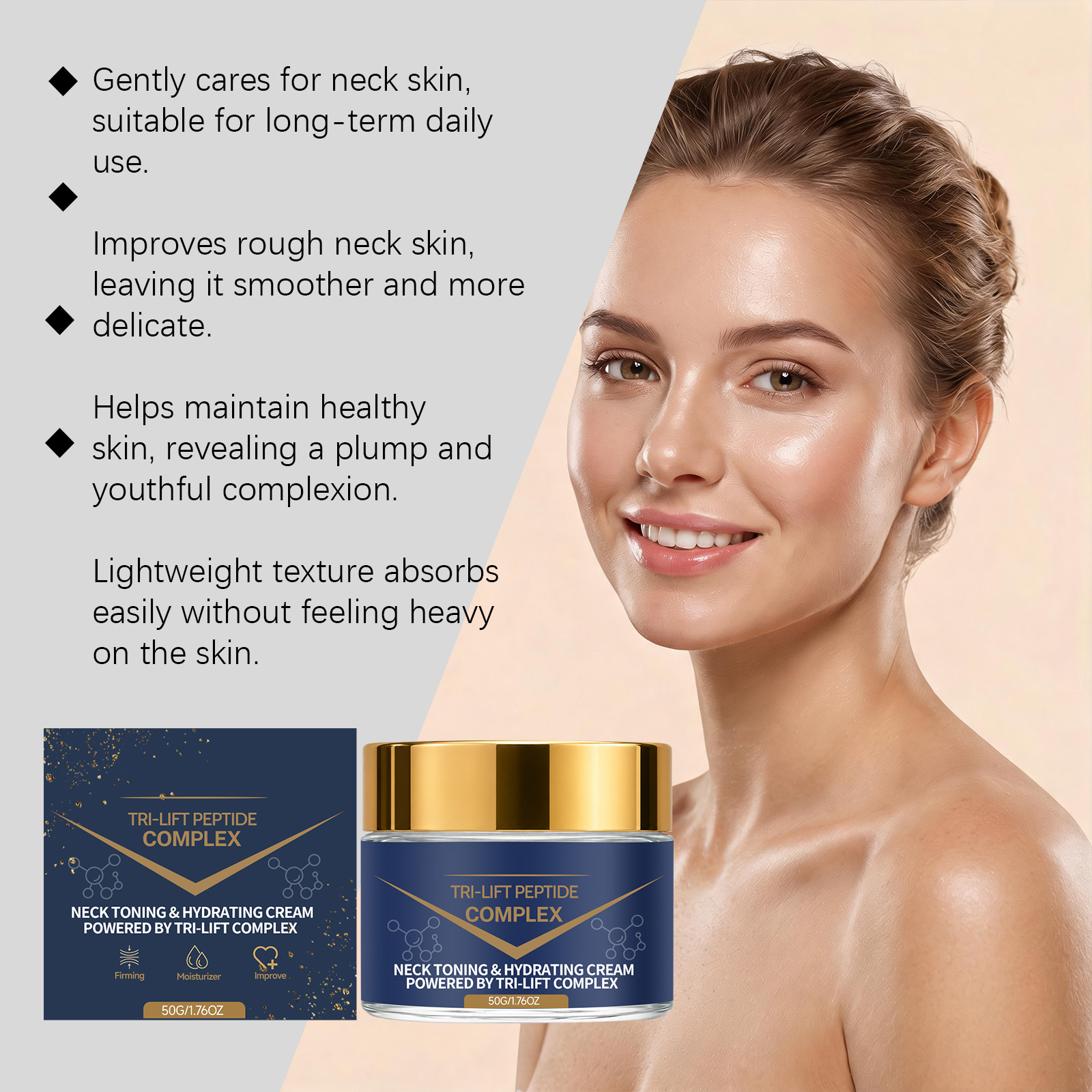 Neck Moisturizing Cream Gentle Formula Delicate Nourish Daily Hydrate Elastic Smooth Neck Skin Contour