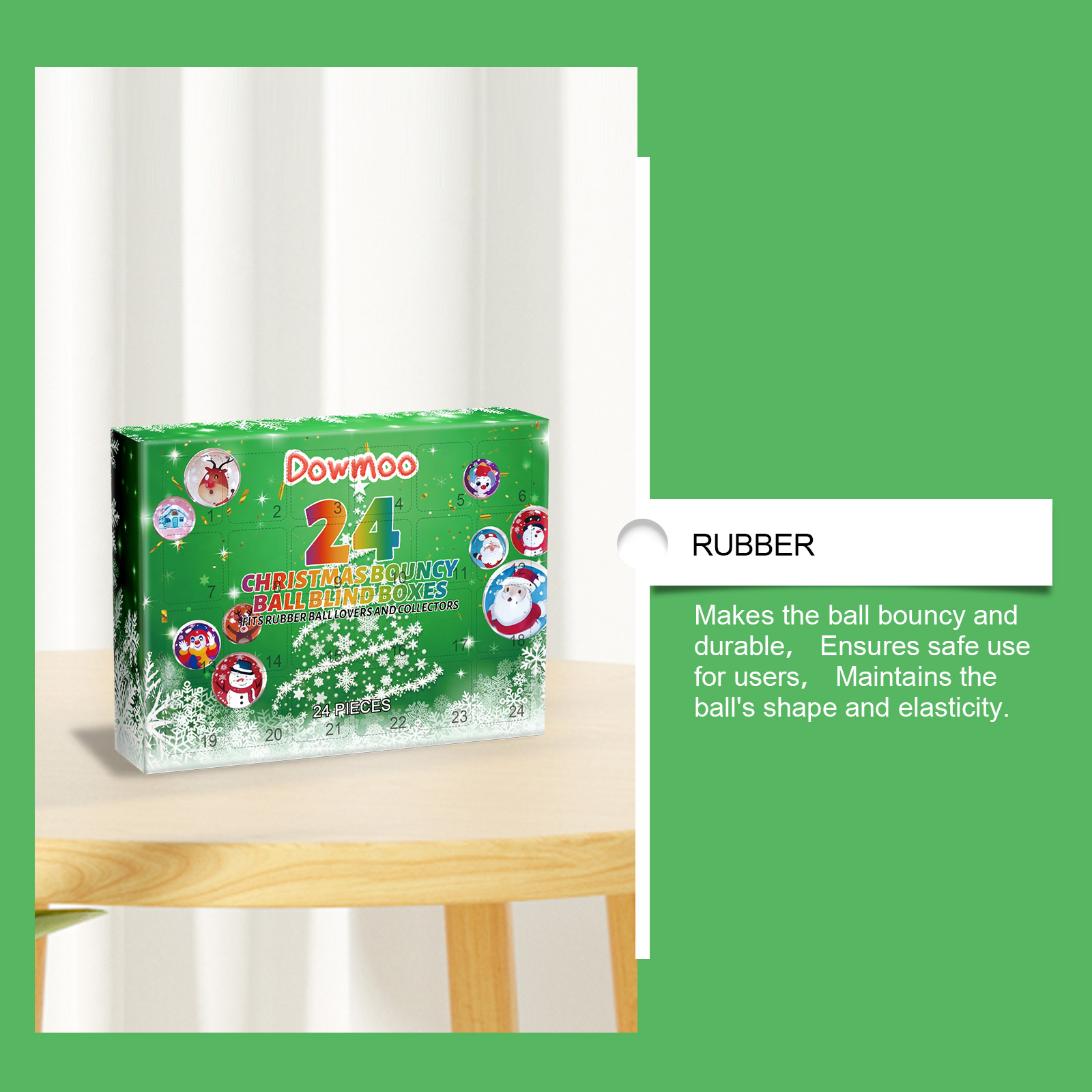 Dowmoo 24 Grid Christmas Bouncy Ball Blind Box Holiday Gift For Gamers Adults And Kids Blind Box