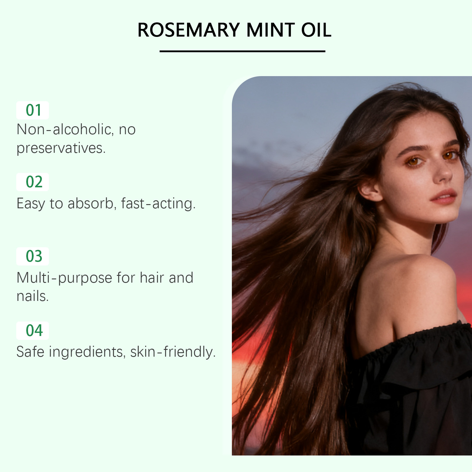 Peppermint Scalp Care Oil Rosemary Herbal Moisturizing Nourishing Scalp Shiny Smooth Hair Essential Oil
