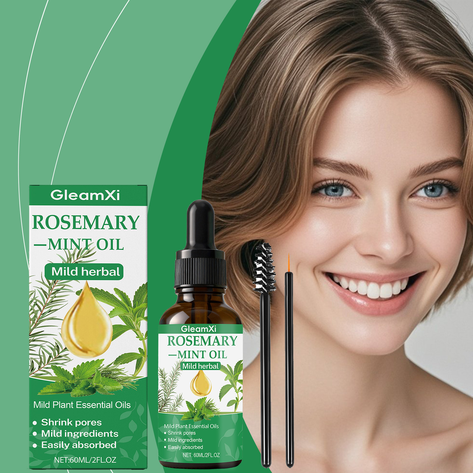 Peppermint Scalp Care Oil Rosemary Herbal Moisturizing Nourishing Scalp Shiny Smooth Hair Essential Oil