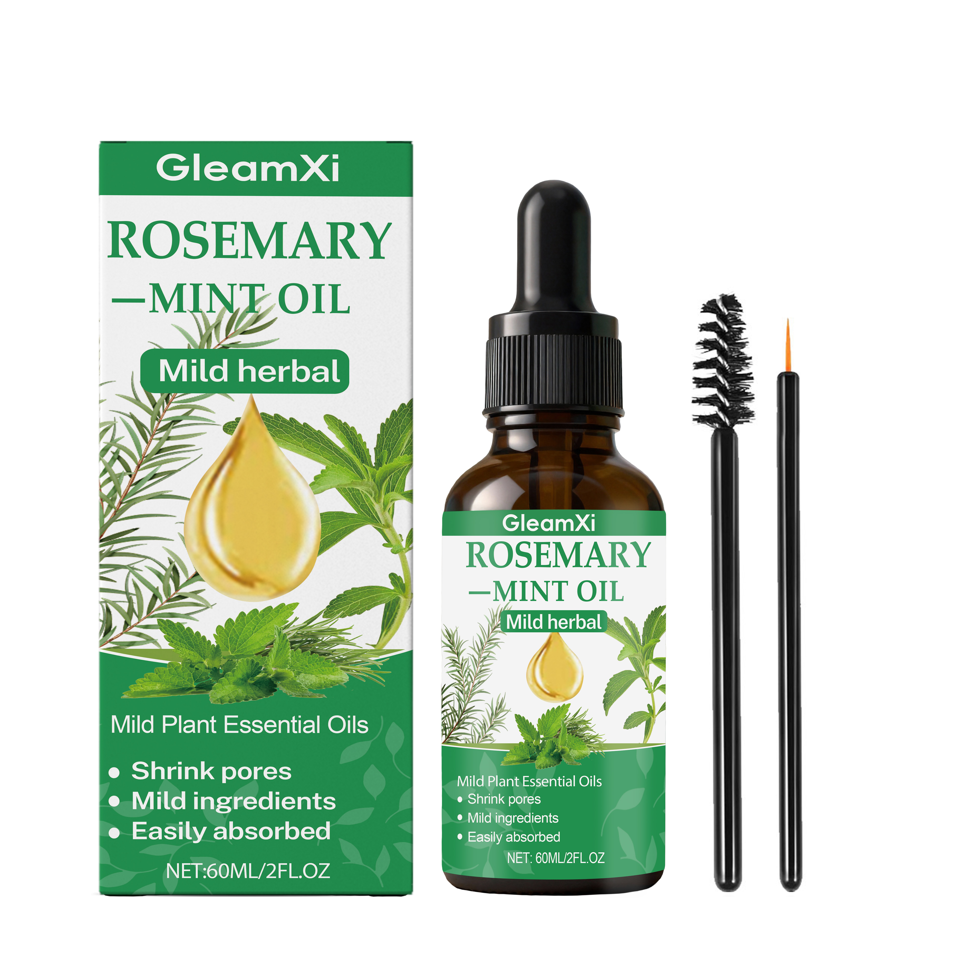 Peppermint Scalp Care Oil Rosemary Herbal Moisturizing Nourishing Scalp Shiny Smooth Hair Essential Oil