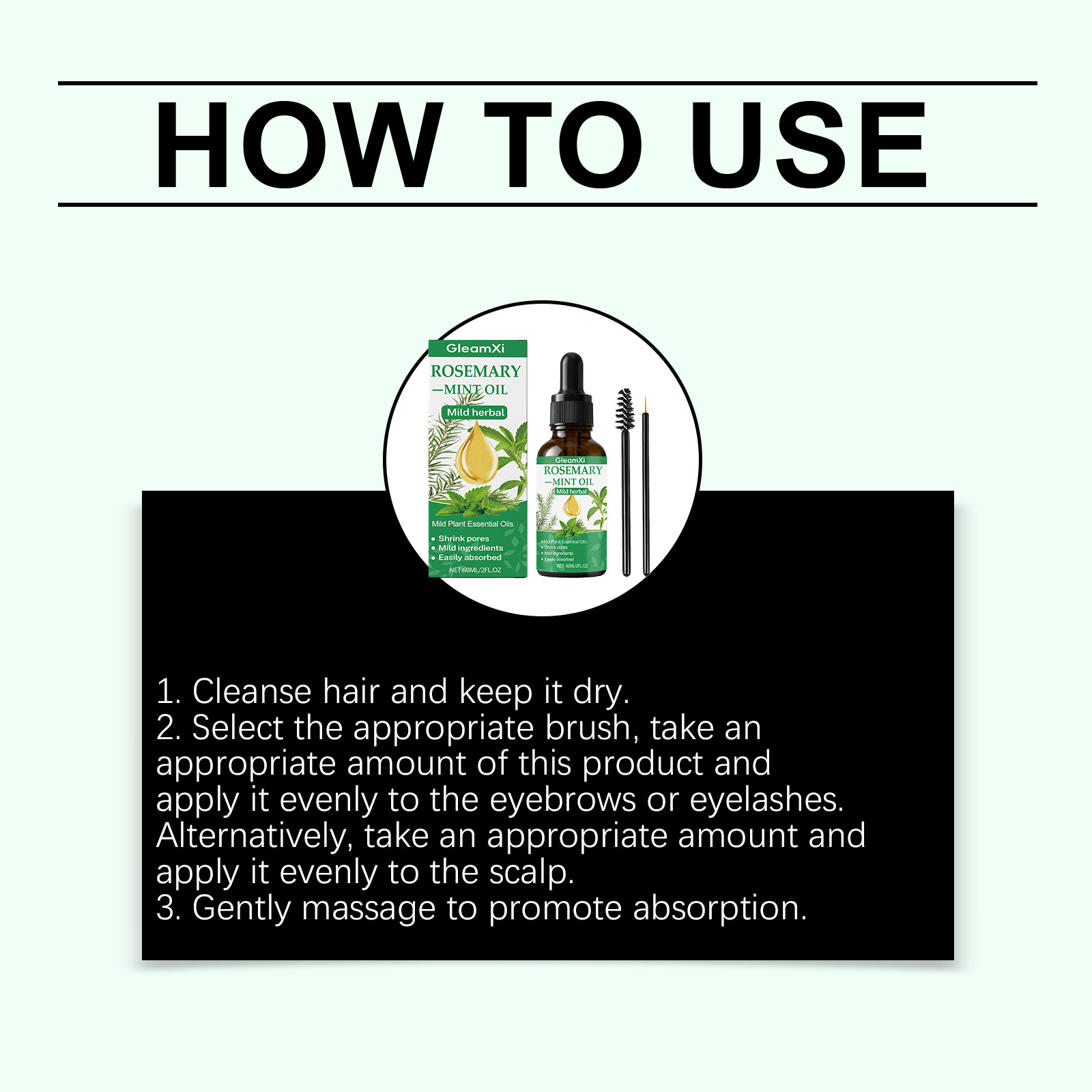 Peppermint Scalp Care Oil Rosemary Herbal Moisturizing Nourishing Scalp Shiny Smooth Hair Essential Oil