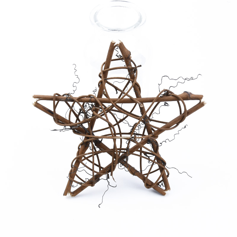 3PCS Star Wreath Natural Vine Hanging Ornament for Home DIY Indoor Outdoor Use Christmas Decoration