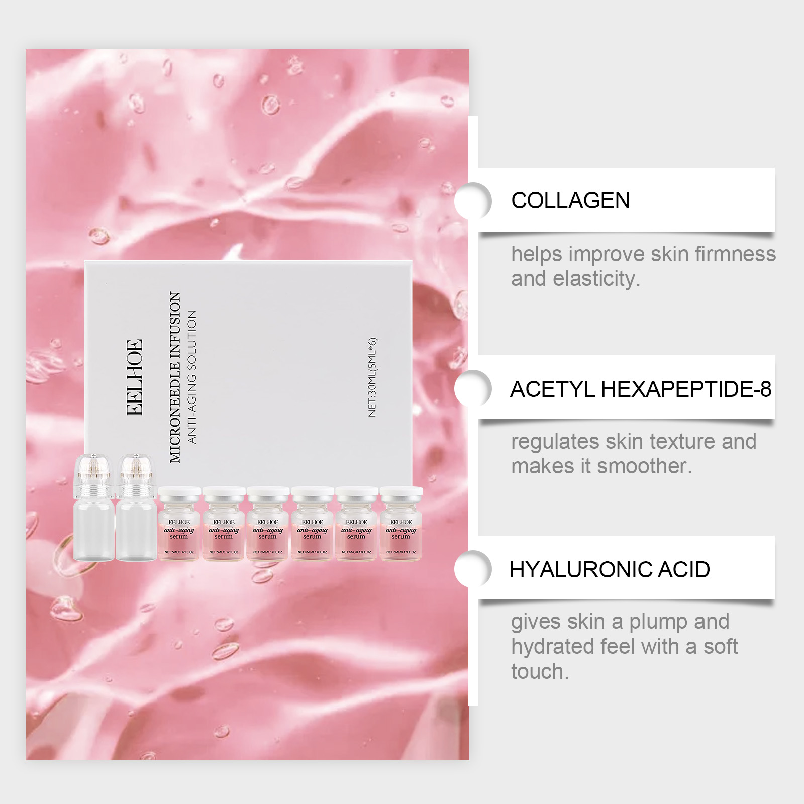 Moisturizing Skincare Roller Set Moisturize Tighten Skin Improve Fine Lines Daily Care Essence Liquid