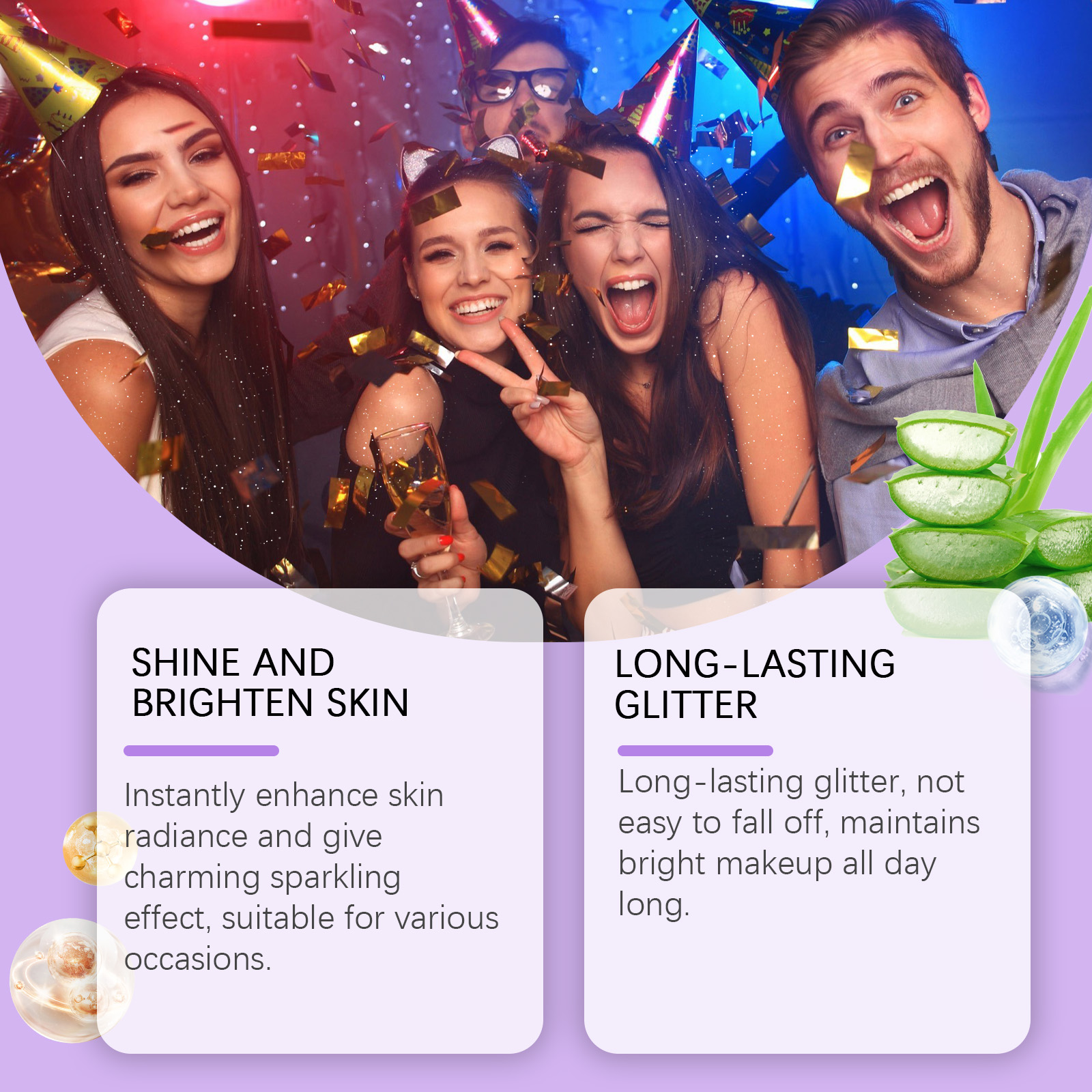 Shimmer Body Glitter Spray Mica Vitamin E For Party Festival Nightclub Hair Face And Clothes
