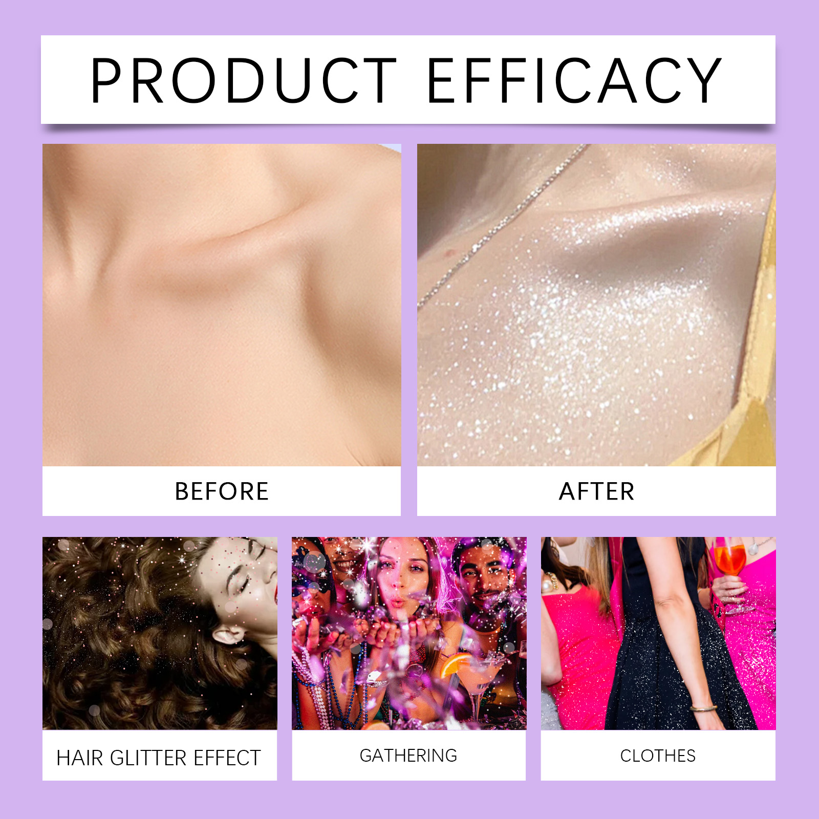 Shimmer Body Glitter Spray Mica Vitamin E For Party Festival Nightclub Hair Face And Clothes