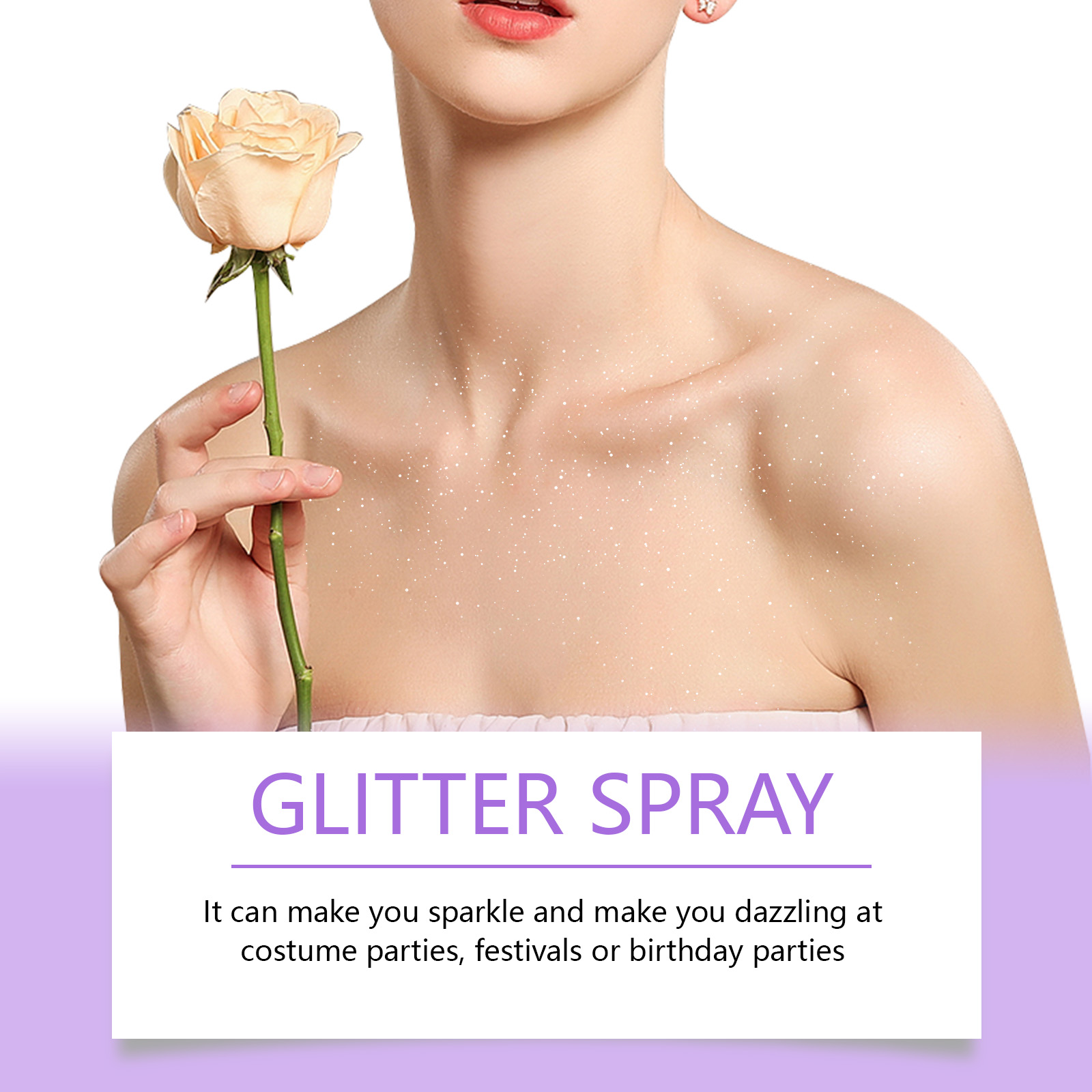 Shimmer Body Glitter Spray Mica Vitamin E For Party Festival Nightclub Hair Face And Clothes