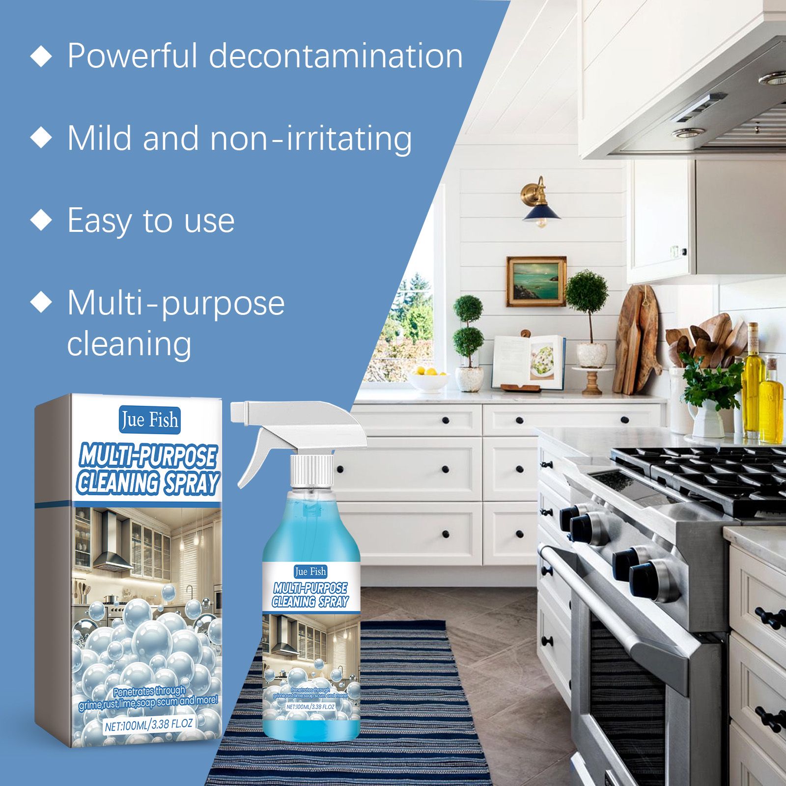 Kitchen Foam Cleaner For Stove Cookware Multi Surface Grease And Stain Removal
