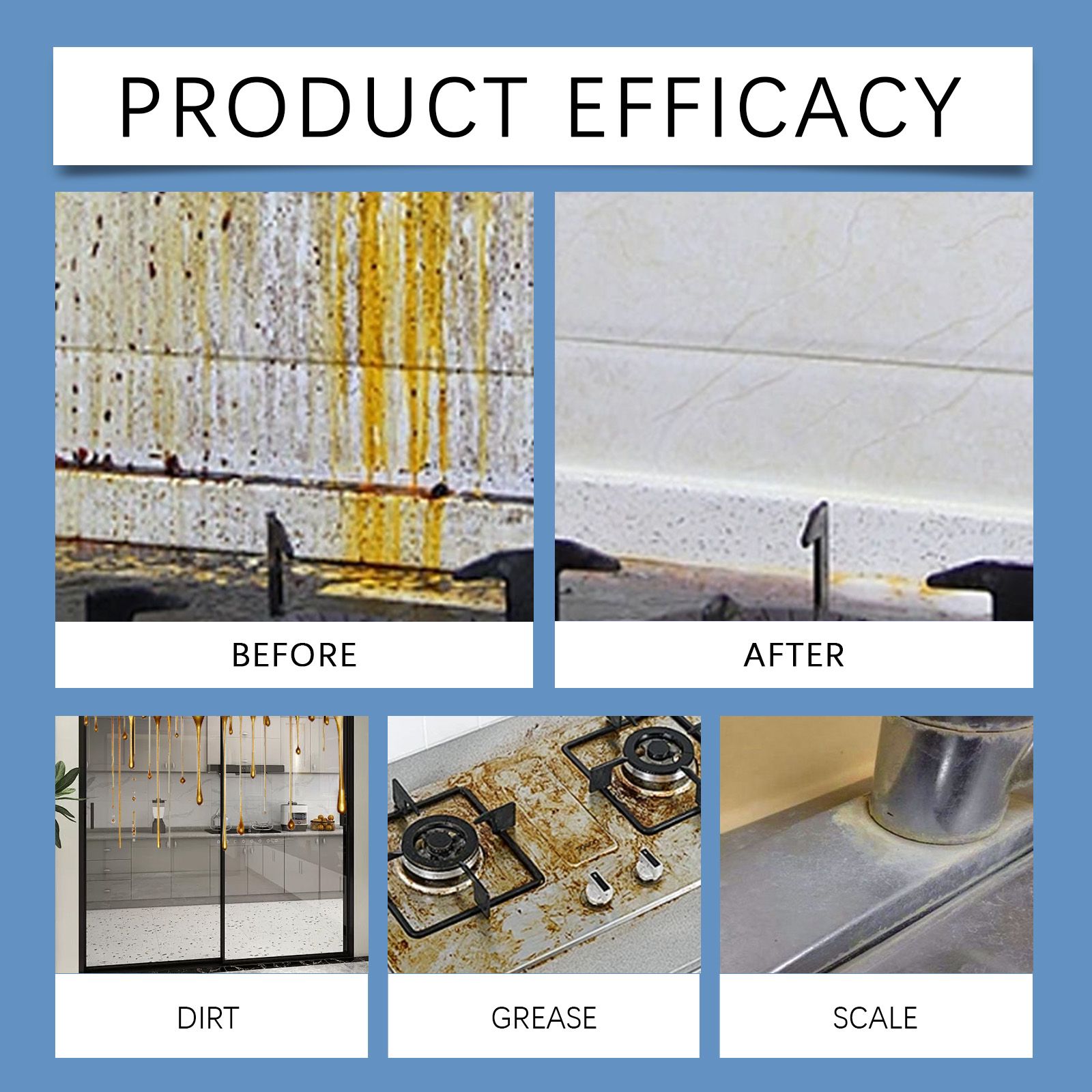 Kitchen Foam Cleaner For Stove Cookware Multi Surface Grease And Stain Removal