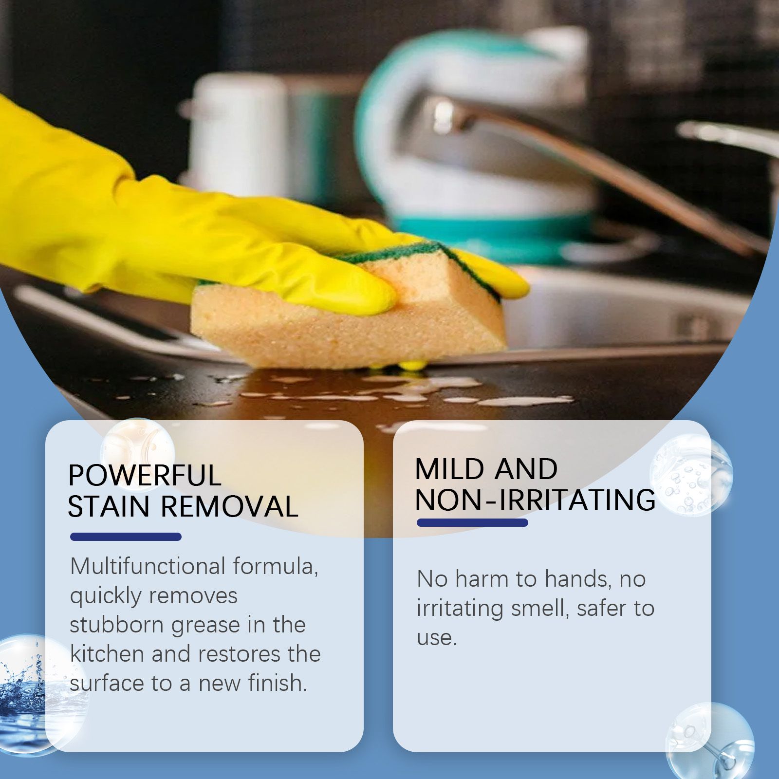 Kitchen Foam Cleaner For Stove Cookware Multi Surface Grease And Stain Removal