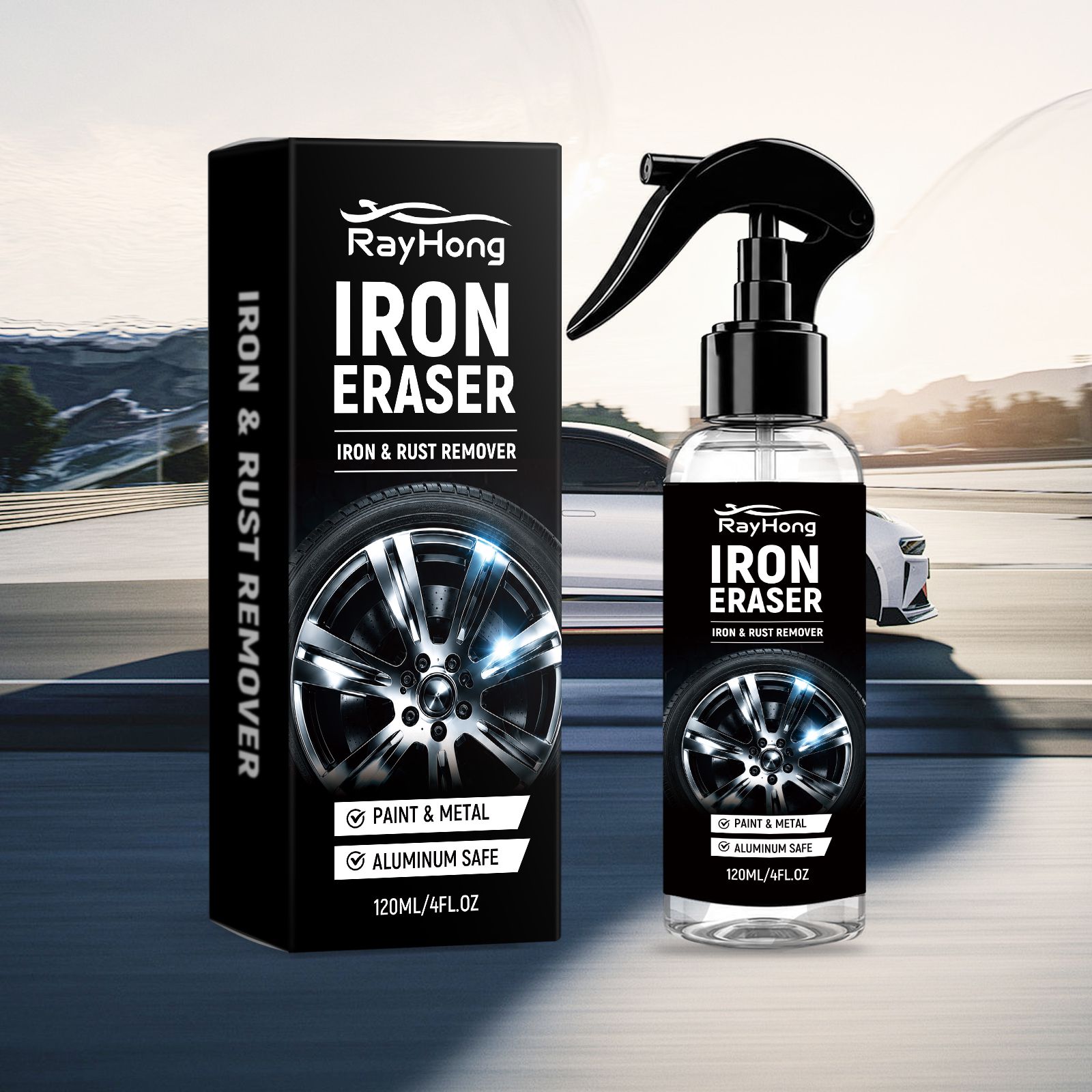 Car Rust Cleaner Spray For Metal Surface Rust Removal And Wheel Care
