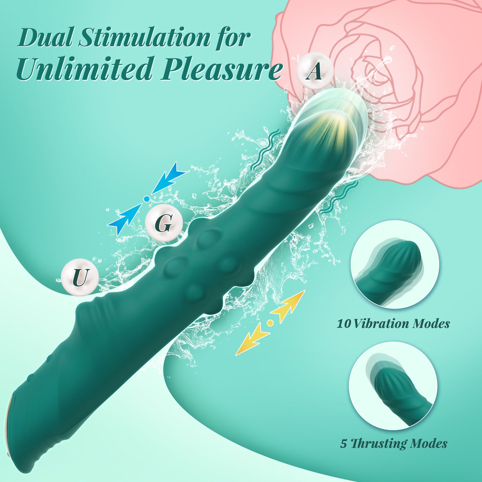 Adult Sex Toy Vibrator for Women Massager Telescopic Rotating Bead Vibrating Wand Massage Wand Vibrating Toy Female Masturbation Device