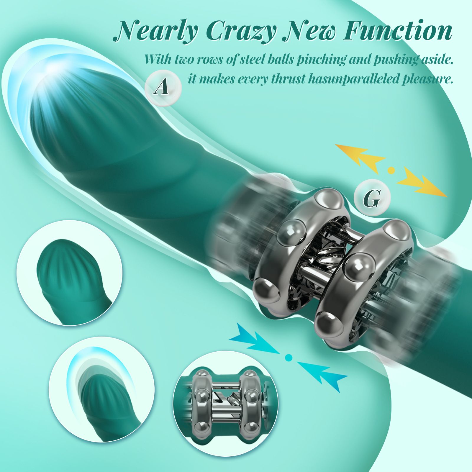 Adult Sex Toy Vibrator for Women Massager Telescopic Rotating Bead Vibrating Wand Massage Wand Vibrating Toy Female Masturbation Device