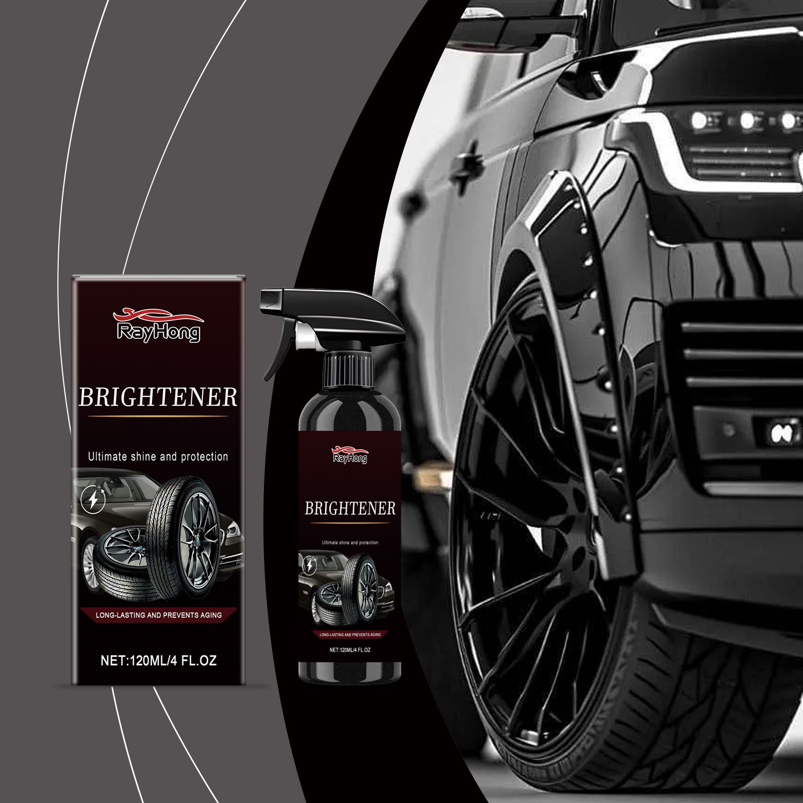 Car Tire Shine Spray Waterproof Dust Resistant Gloss For Tire Care And Restoration