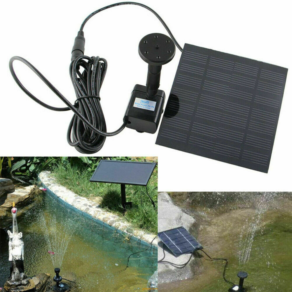 Solar Powered Floating Pump Water Fountain Birdbath Home Pool Garden Decor