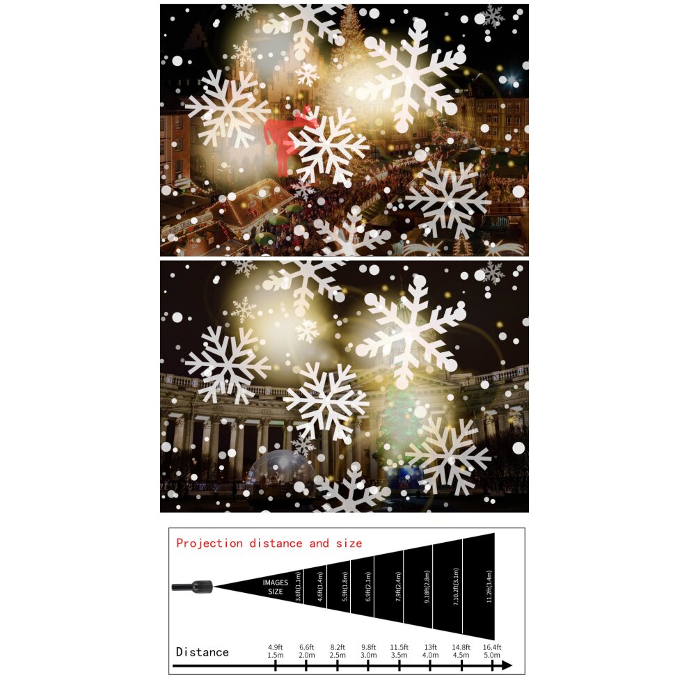 LED Christmas Projector Lights Snowflake Projector Lamps for Indoor Home Wedding Halloween Xmas Party Decorations Festival Use