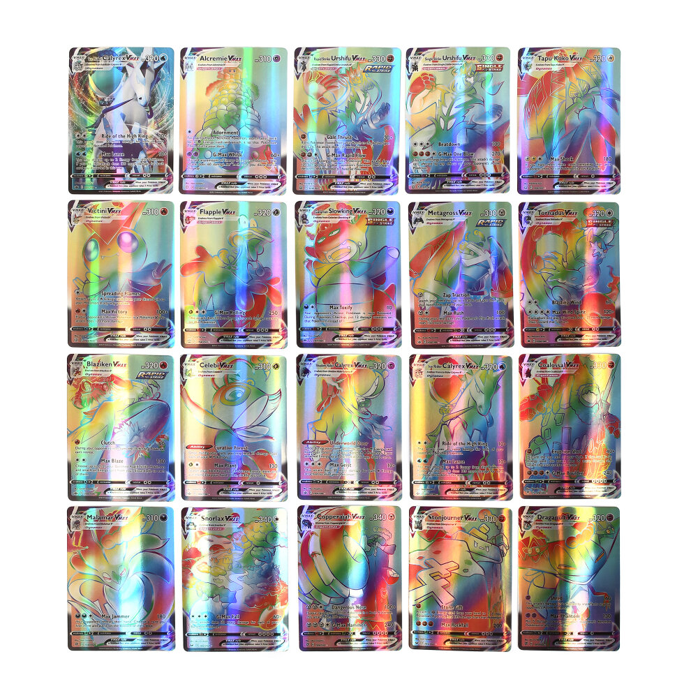 Pokemon Cards Ultra Shining English Game Collection Card Game  100 Pieces Vmax Flash Cards Kids Collection Toys Christmas Gifts for Kids and Fans
