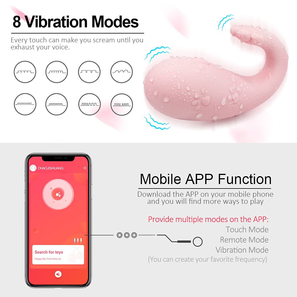 Massage Toys for Woman Automatic Women Vibrator Bullet Stimulator Smart Phone App Controlled Adult Toys for Women Pleasure Smooth Bendable Silicone Wand with 8 Modes Vibration for Women Pleasure Massaging Tools