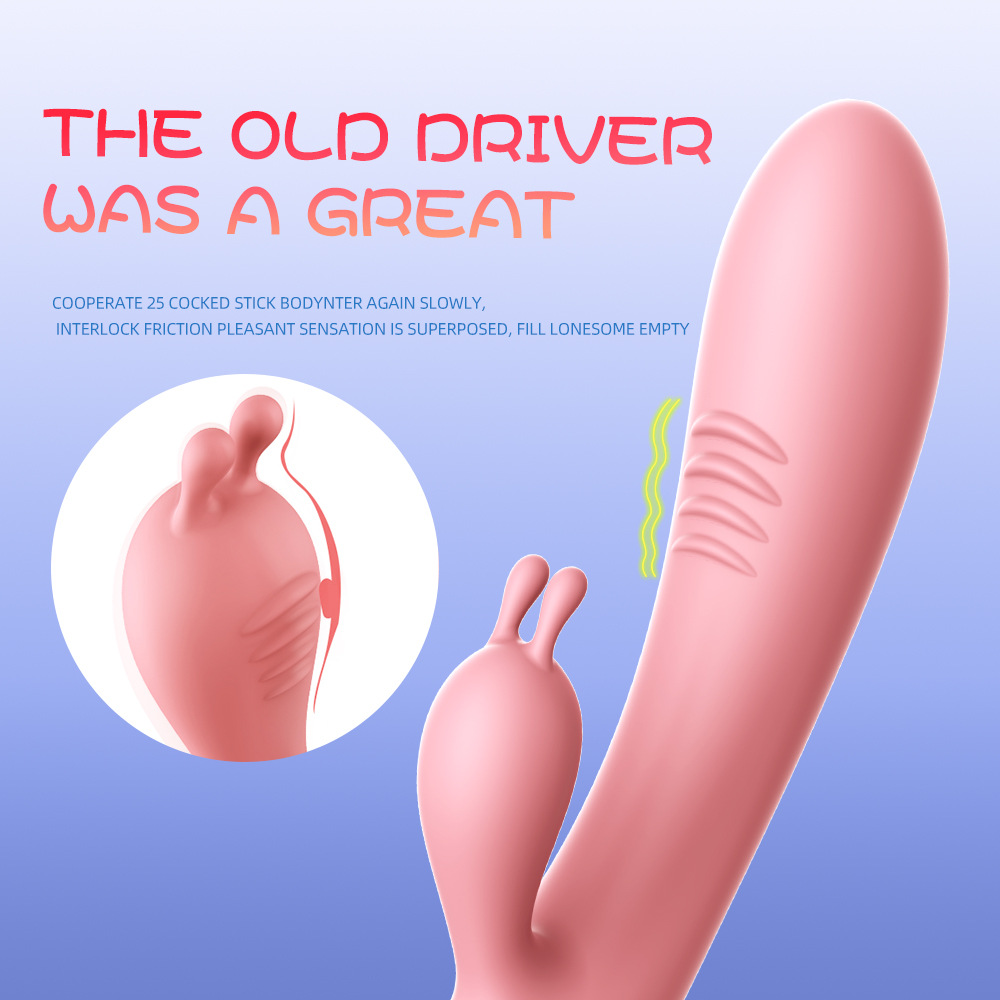 Rabbit Vibrator Dildo Adult Sex Toys Massager Vibrating AV Stick for Women and Couples Rechargeable with 12 Vibration for G Spot Clitoral Vaginal Stimulation Pink