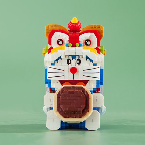 Anime Doraemon Cat Robot Lion Dance Dorayaki Food Animal Mini Diamond Blocks Bricks Building Toy for Children