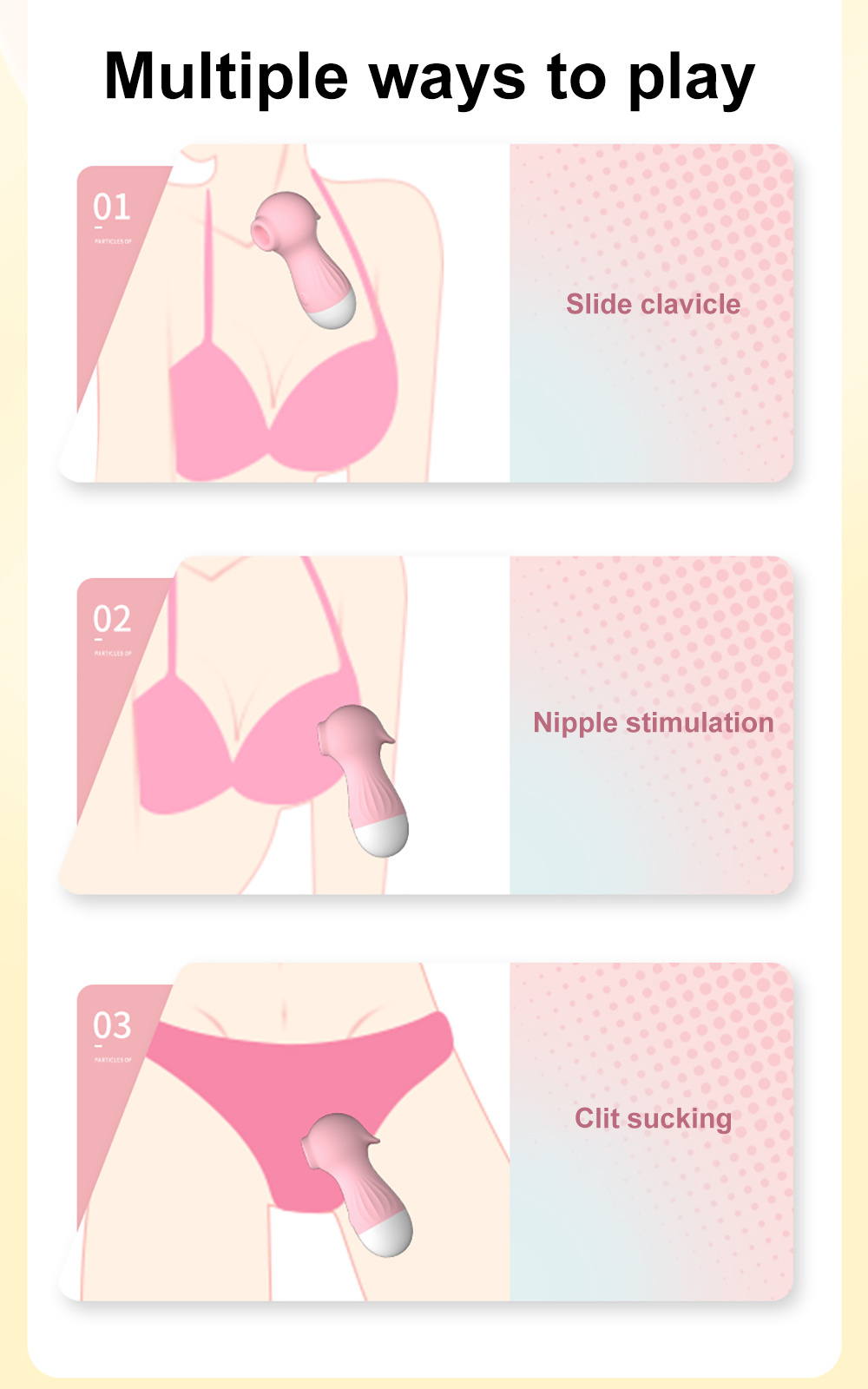 (Pink) Sucking Vibrator AV Vibrating Massager Nipple Oral Vacuum Stimulator Female Masturbator Adult Sex Toys For Women 10 Frequency USB Charging Waterproof
