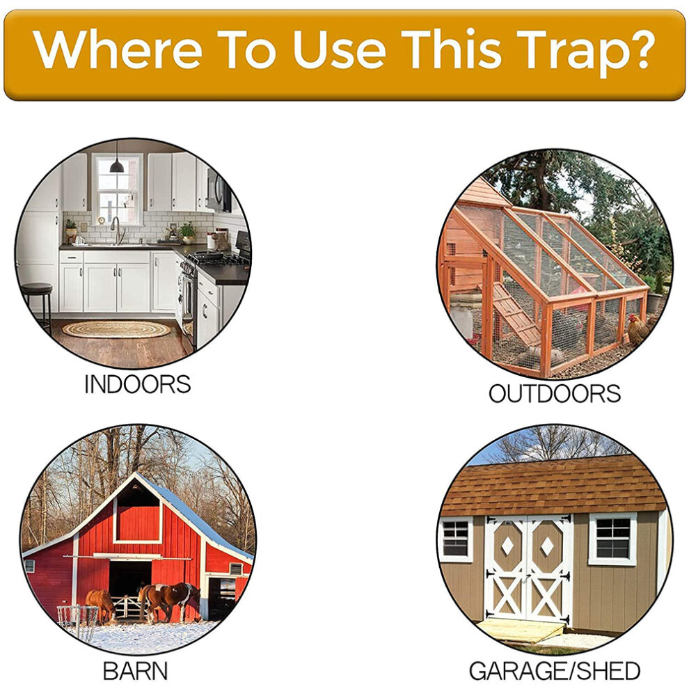Flip N Slide Bucket Lid Mouse Traps Rat Trap Humane Rat Catcher - Multi-Catch Bucket Trap for Indoor and Outdoor Application - Auto Reset Trap Door Style