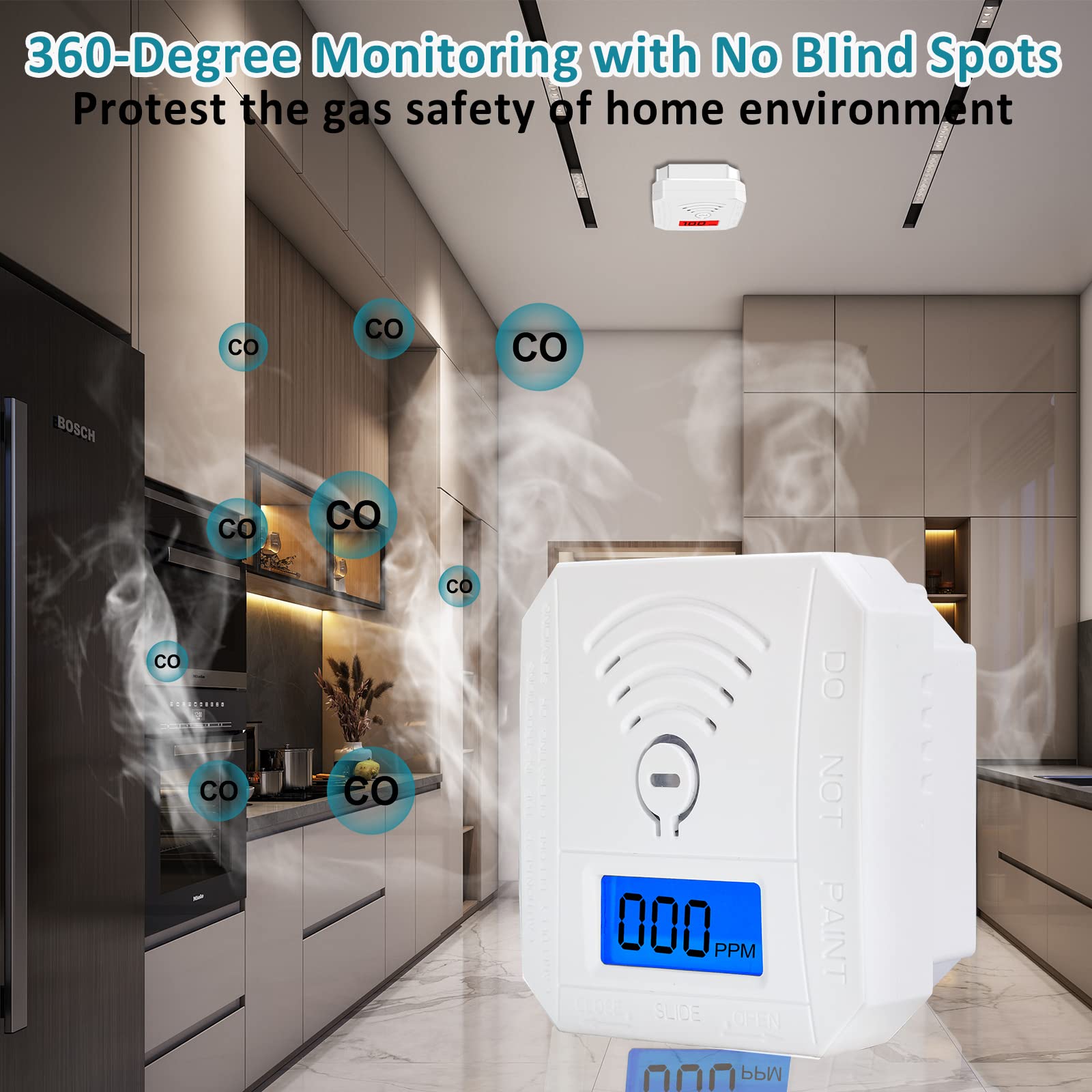 Carbon Monoxide Alarm,Newest Carbon Monoxide Detector,Portable CO Alarm Detecter with Real-Time CO Digital Display and Sound Alarm,Latest EN50291:2018 CO Alarms Monitor For Home