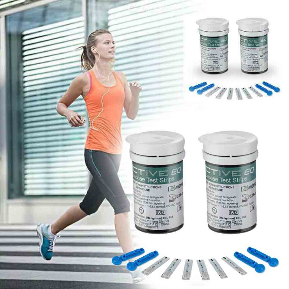 Blood Glucose Test Strips Blood Sugar Test Strips x 50 and Diabetes Lancets x 50 for UK Diabetics Compatible with Exactive EQ