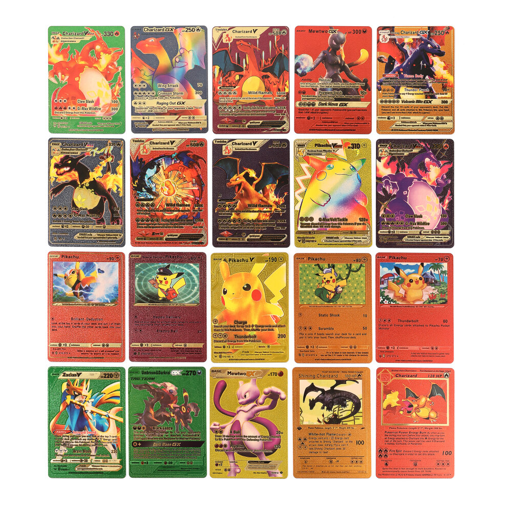 (55PCS Gold Cards) Pokemon Cards Vmax TCG GX EX Cards Christmas Gifts