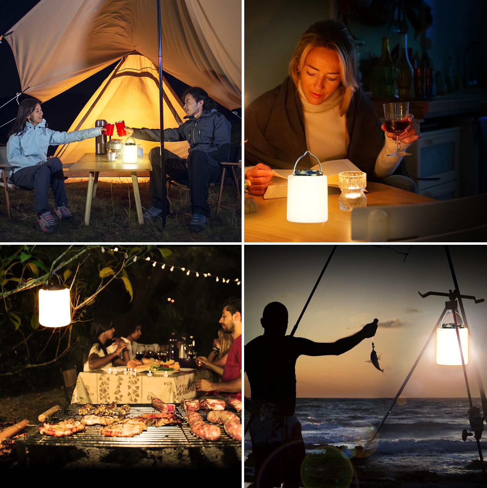 Rechargeable Mini Camping Lantern Warm Light Waterproof Tent Light for Camping