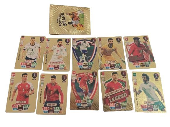 Football Cards 10pcs Golden Football Star Cards World Cup Football Cards League Champions Football Collection Card Gift for Children Fans Boys