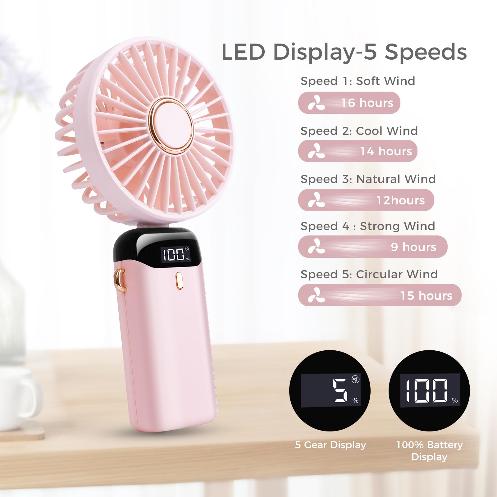 Handheld Fan Hand Held Mini Rechargeable Electric Fan Travel Fan Holiday for Kids Women Men