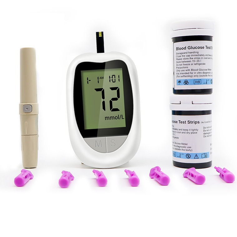 Blood Glucose Meter Monitor Kit Blood Sugar Test Kit with 50 Glucometer Papers and Lancets