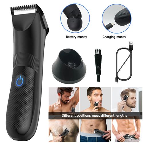 Mens Electric Shaver and Body Hair Trimmer USB Rechargeable Grooming Kit