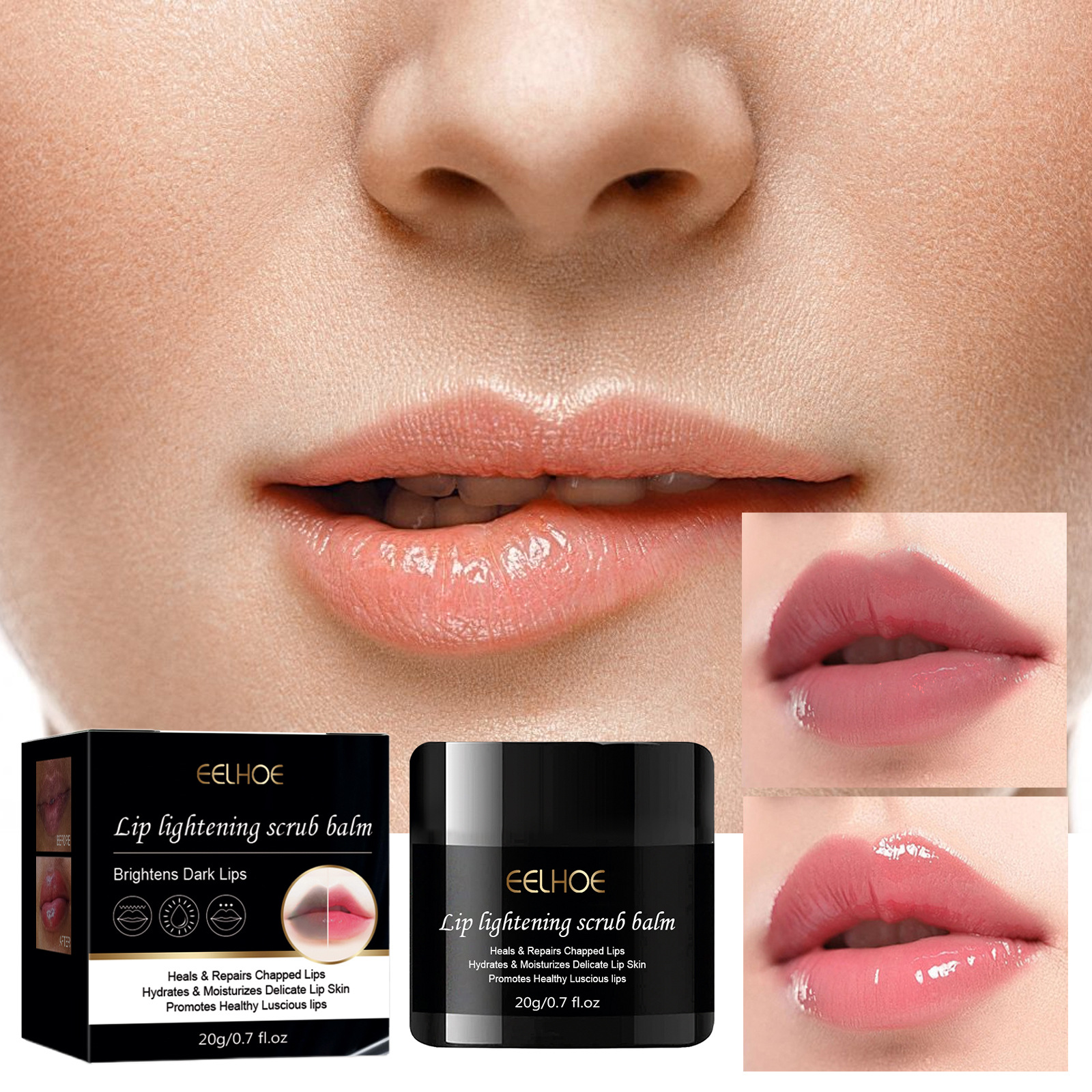Lip Lightening Scrub Balm Remove Dark Dull Smoke Dark Lips Moisturizing Reduce Pigmentation Anti Cracking Exfoliating Lip Brighten Cream Repair Fine Lines